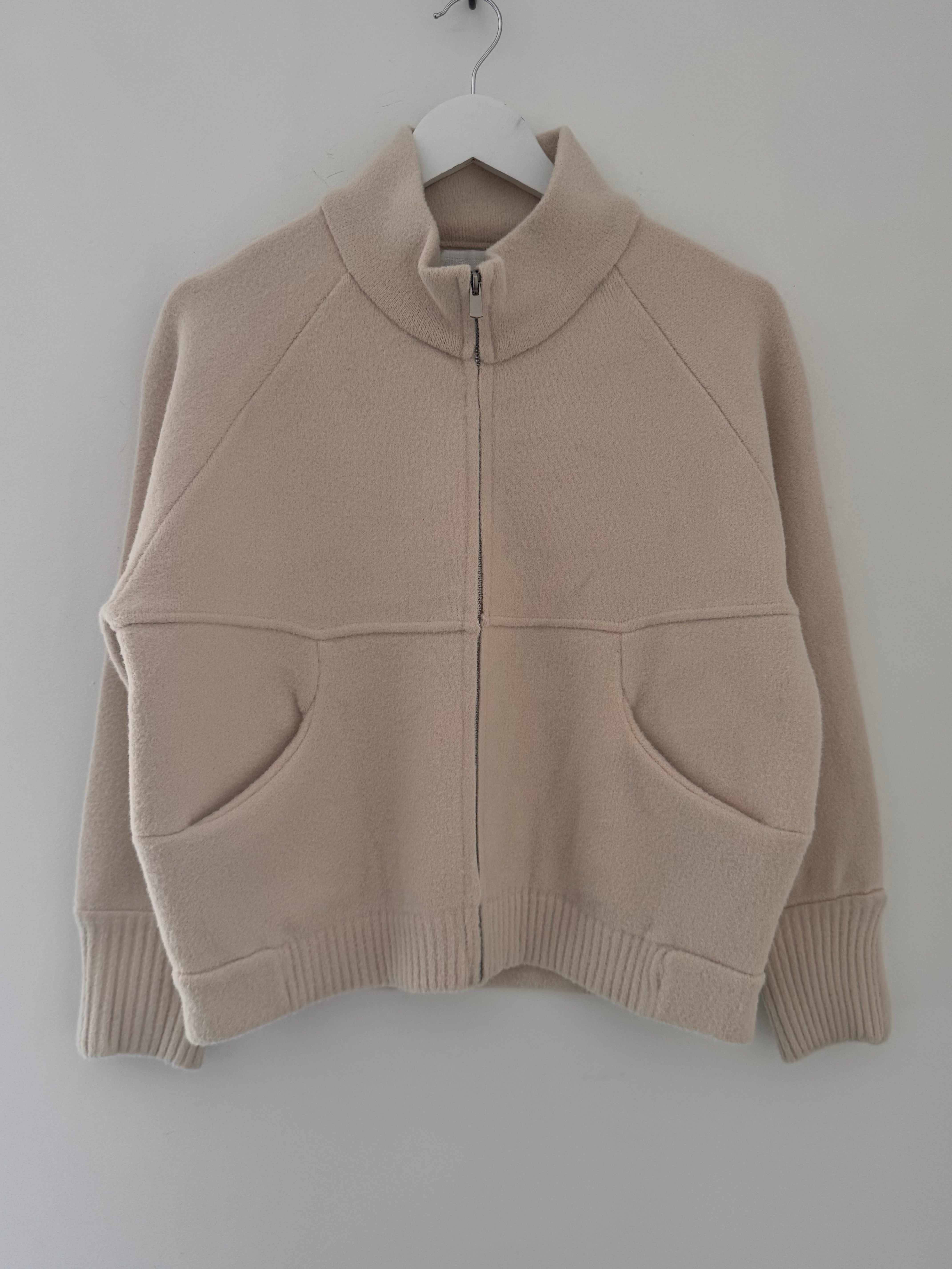 Knitted Cardi Jacket in Ecru