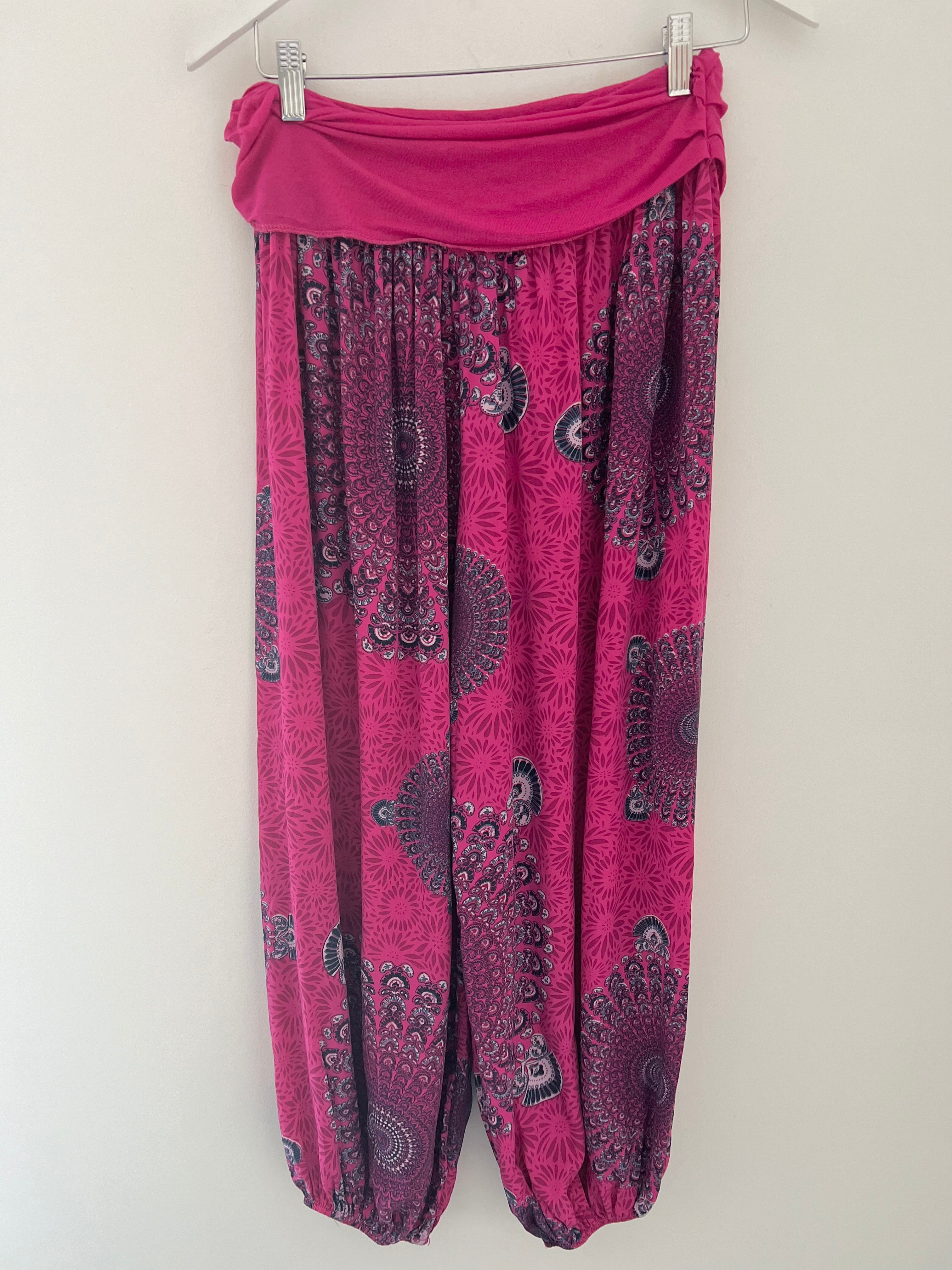 Mandala Print Harem Trousers in Pink