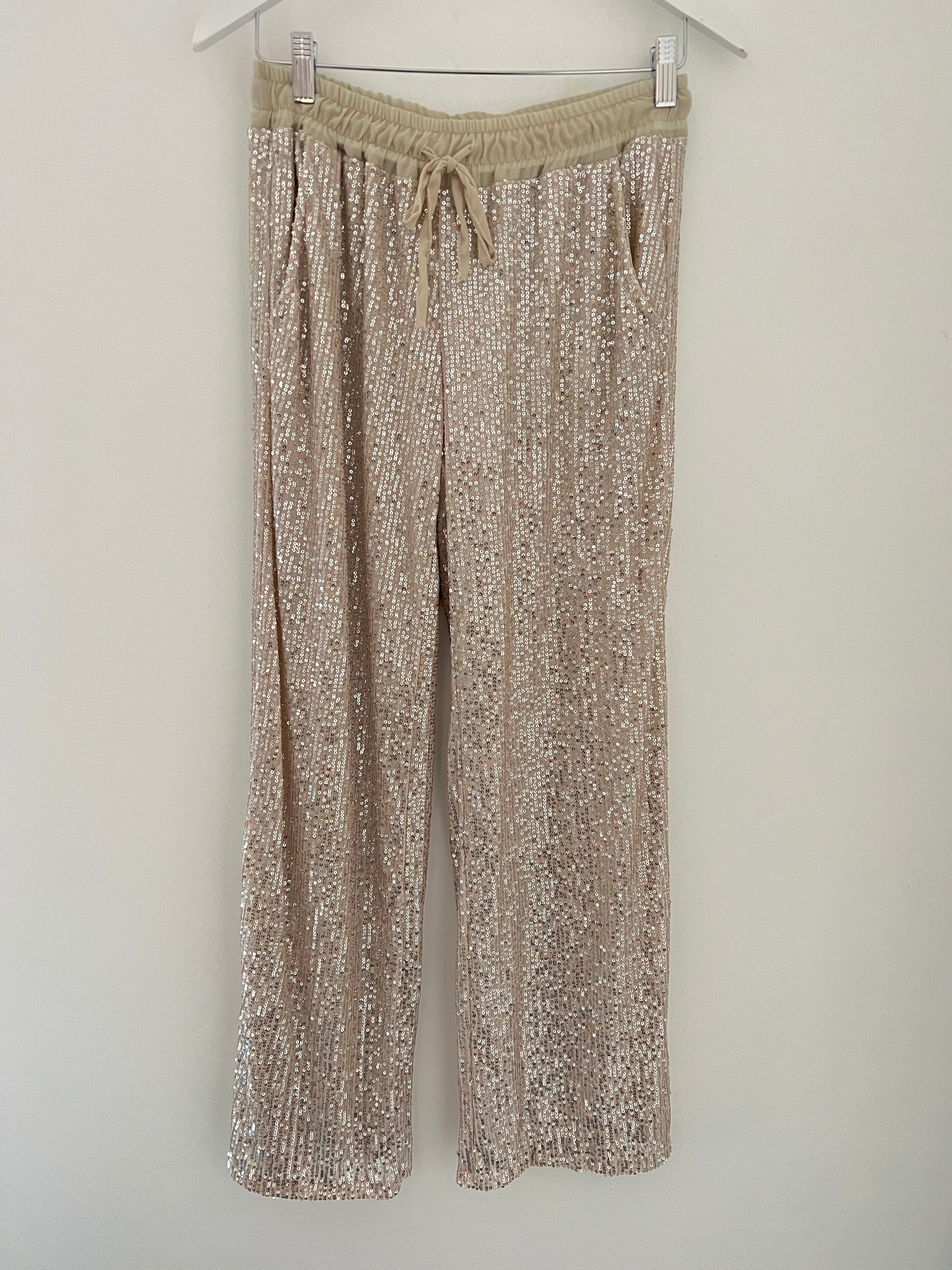 Champagne Sequin Trousers