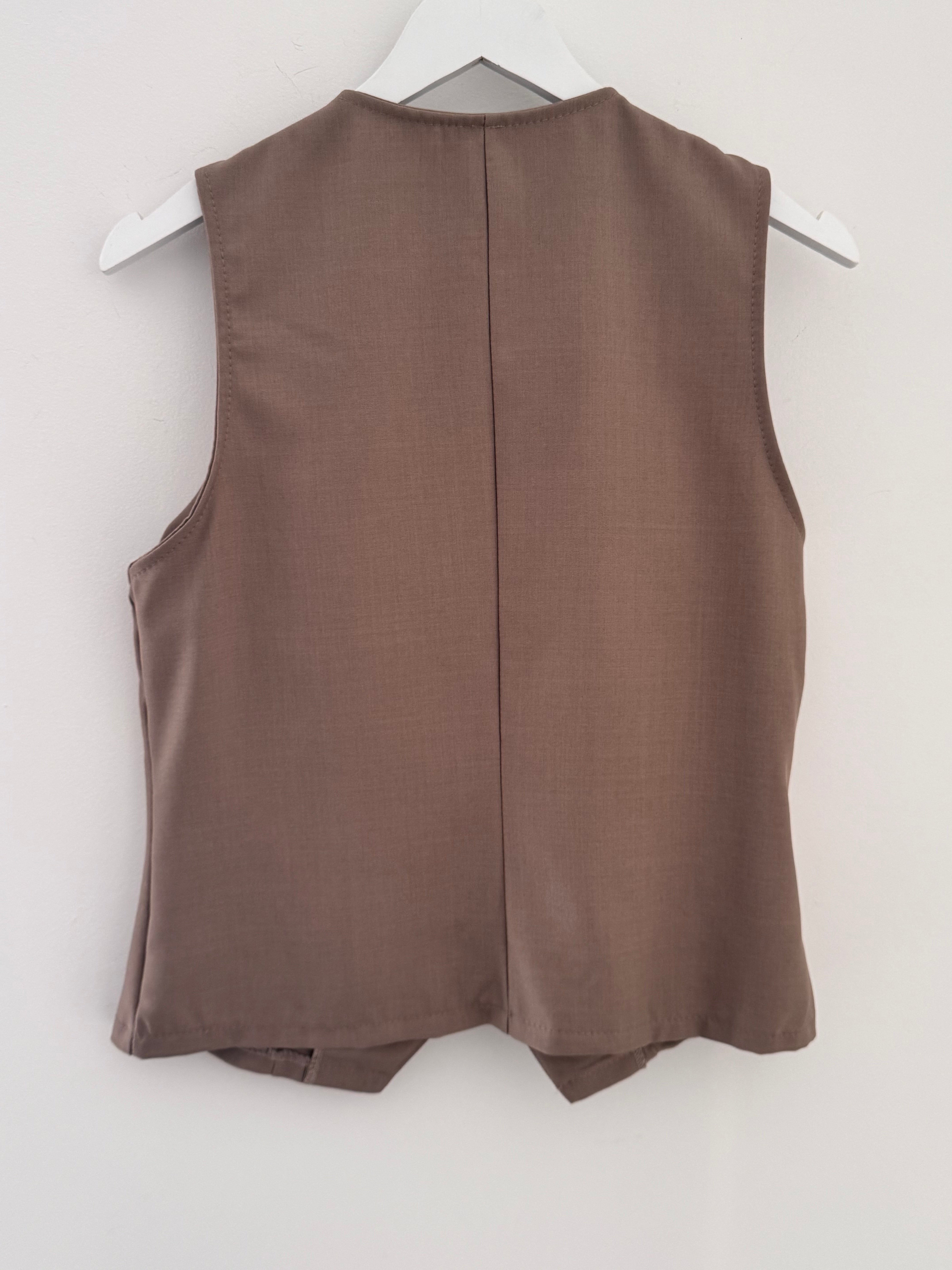 Military Waistcoat in Light Mocha