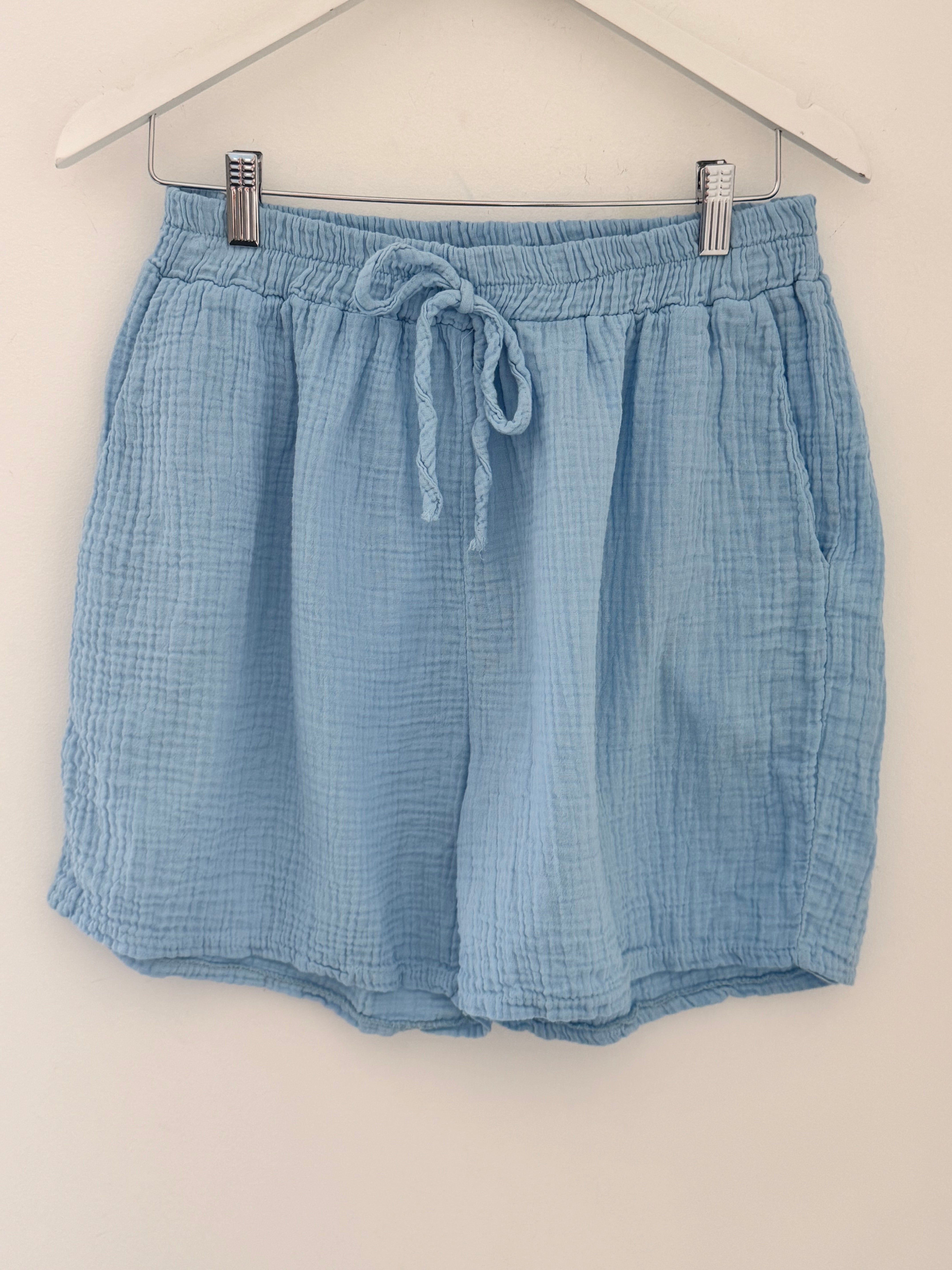 Cheesecloth Shorts in Sky Blue