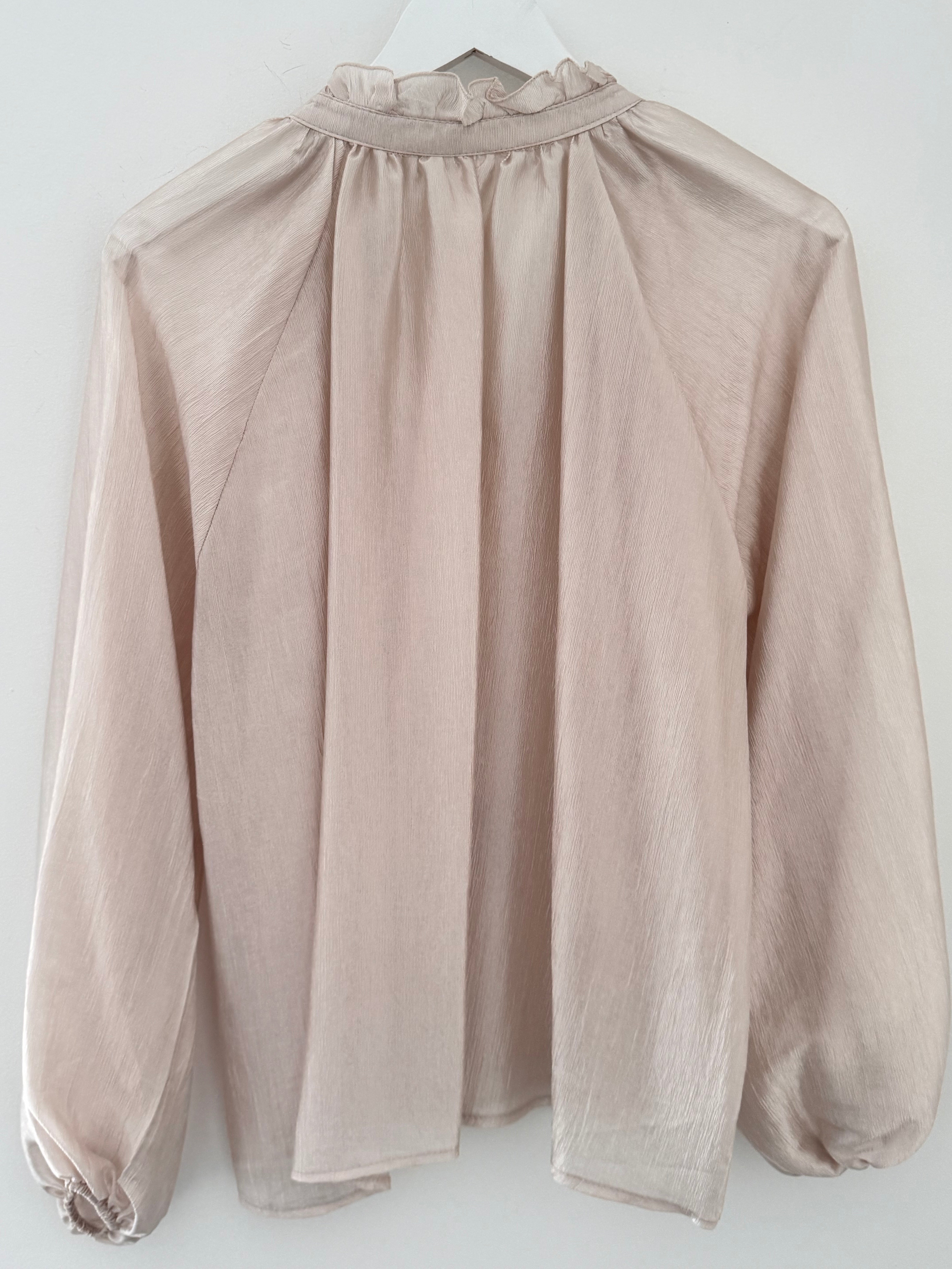 Silky Shimmer Blouse in Vanilla Blush