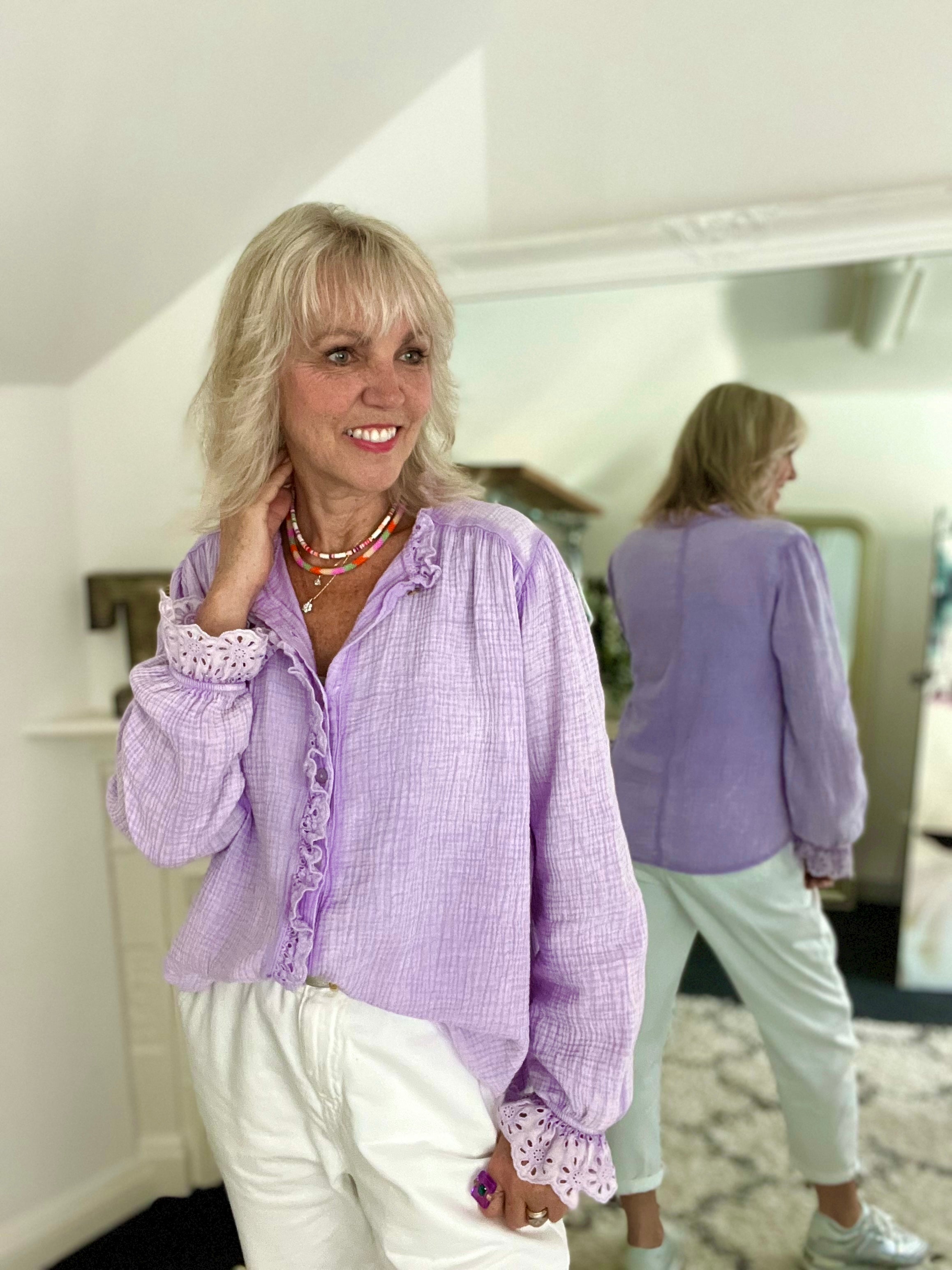 Cheesecloth Shirt in Lilac