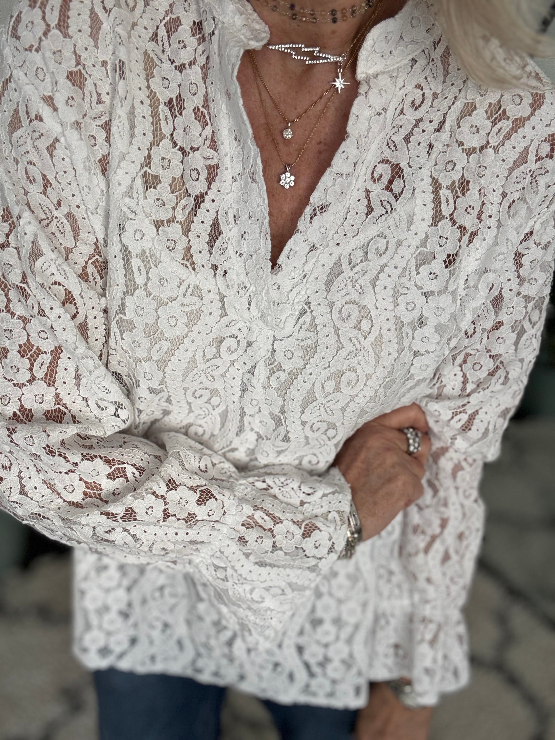 Lace Blouse in White