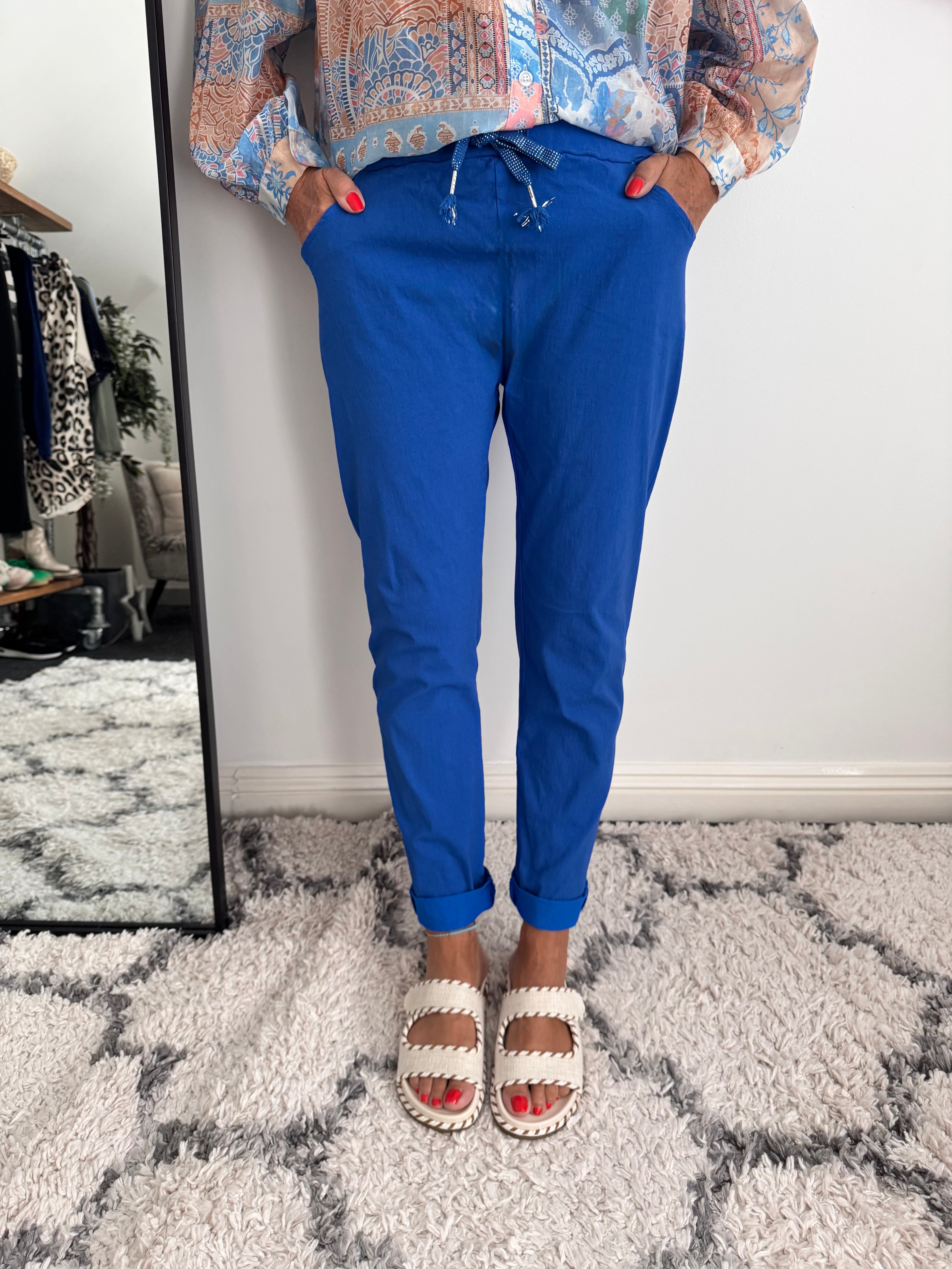 Super Stretch Joggers in Cobalt Blue