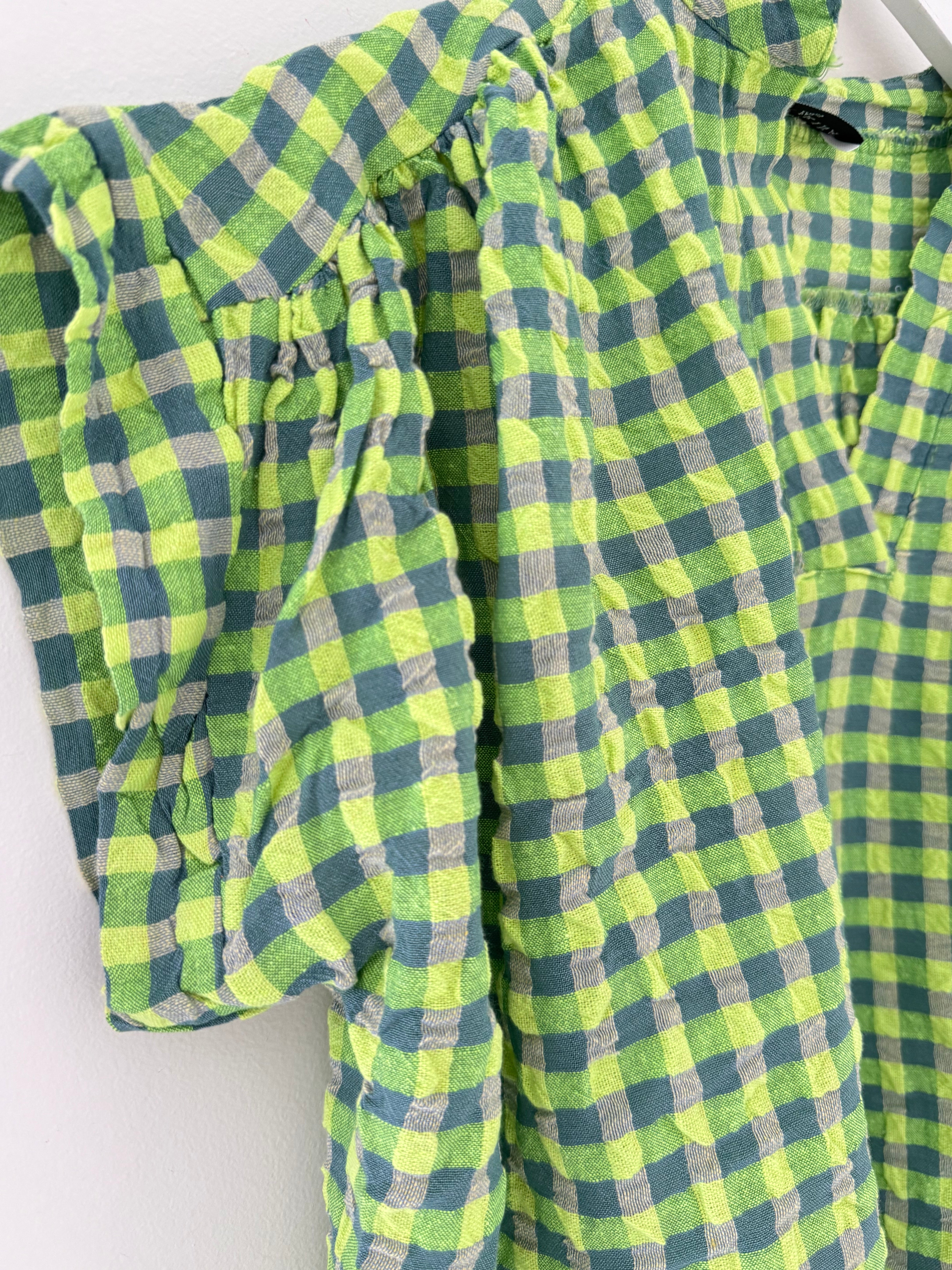 Check Top in Neon Citrus