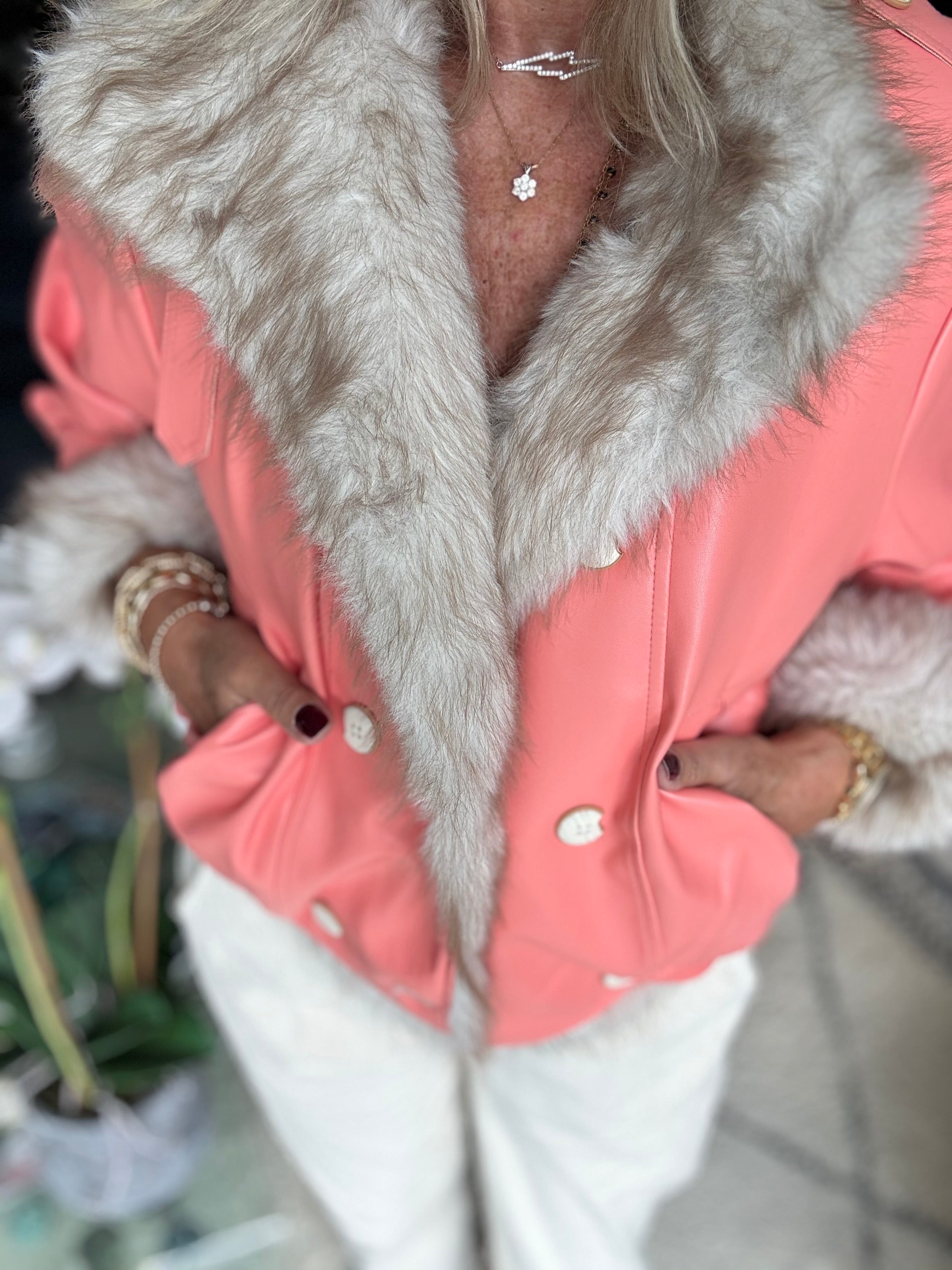 Reversible Faux Fur & Leather Jacket