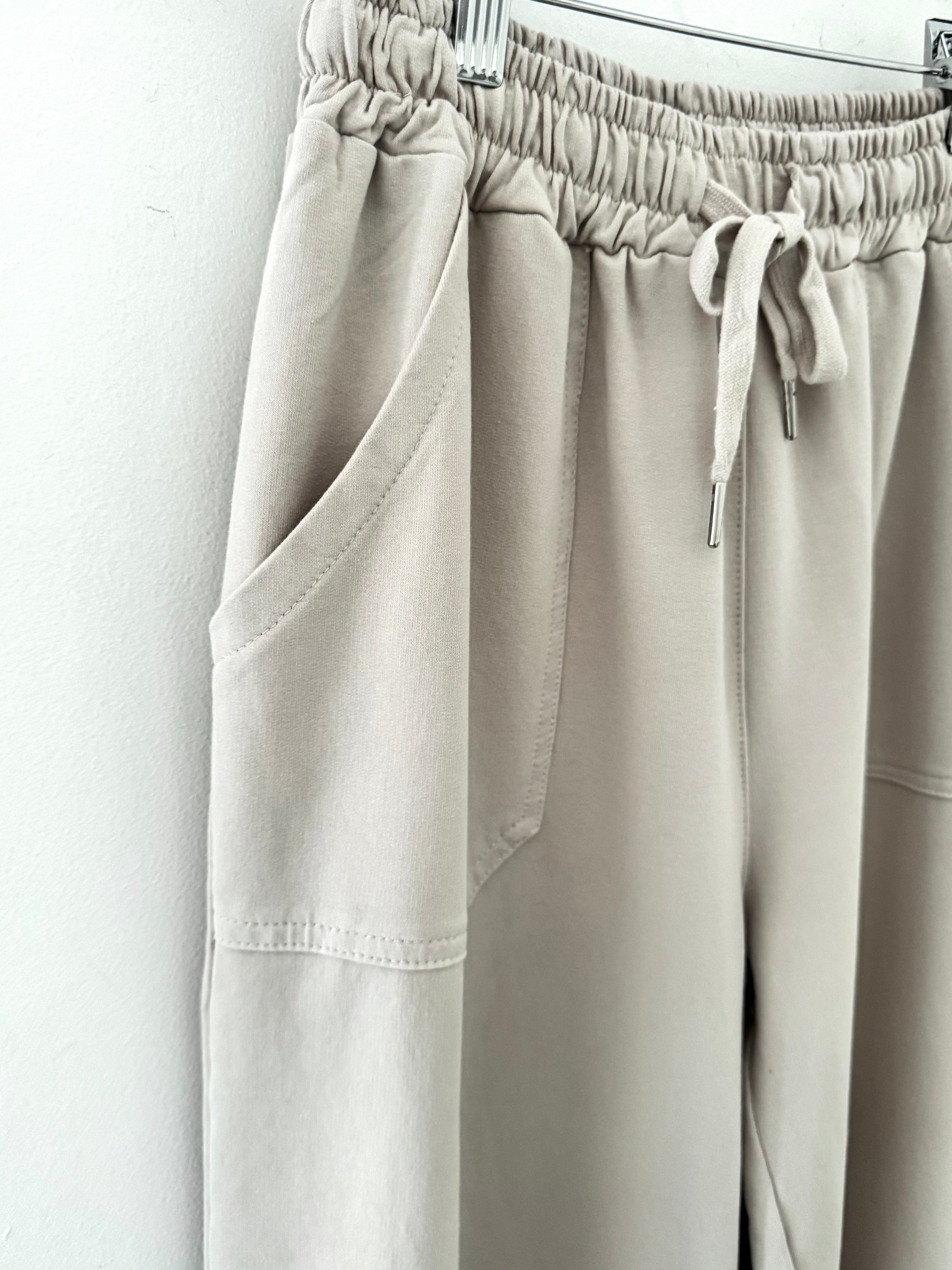 Stretch Jersey Trousers in Ecru