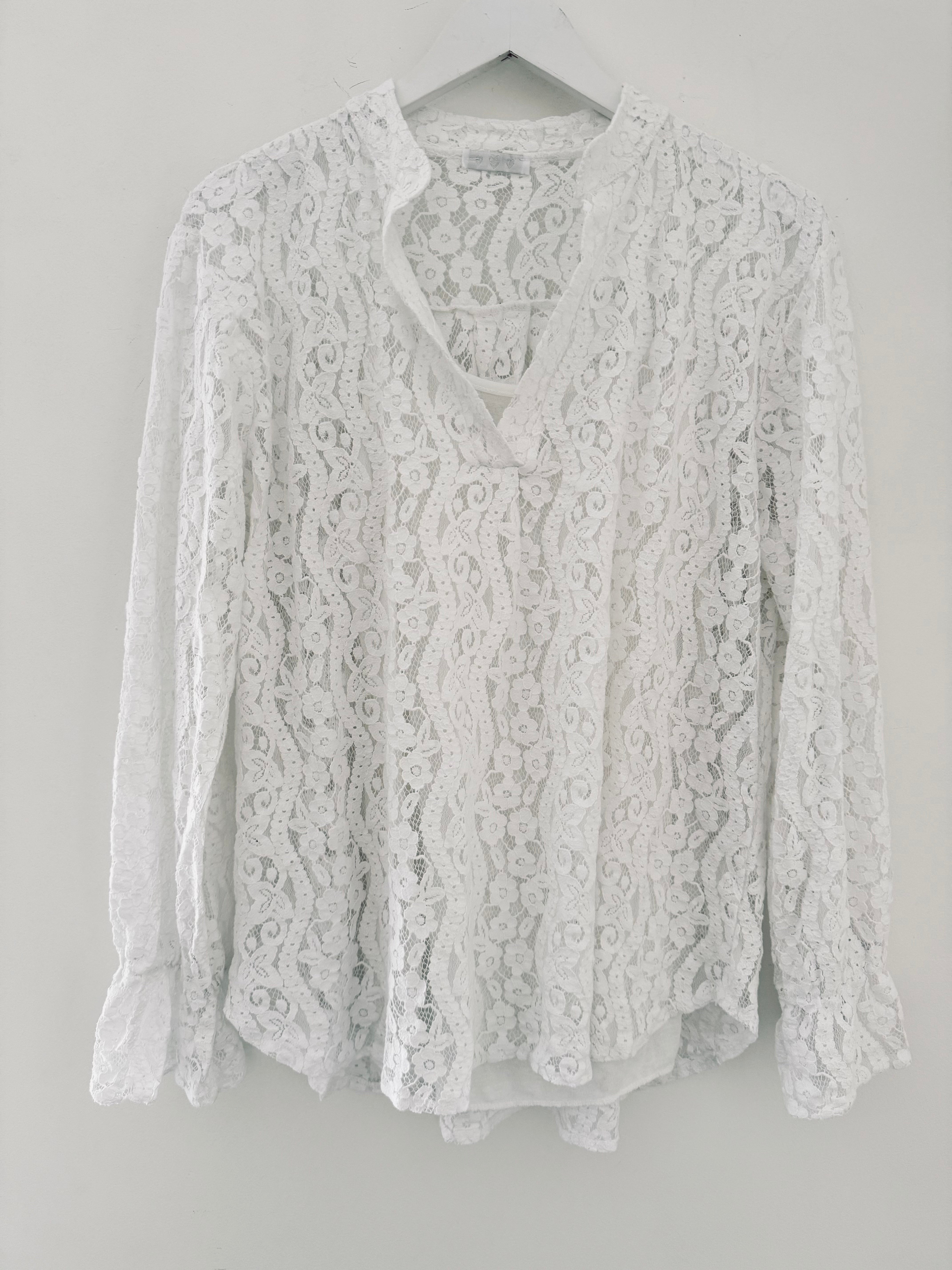 Lace Blouse in White