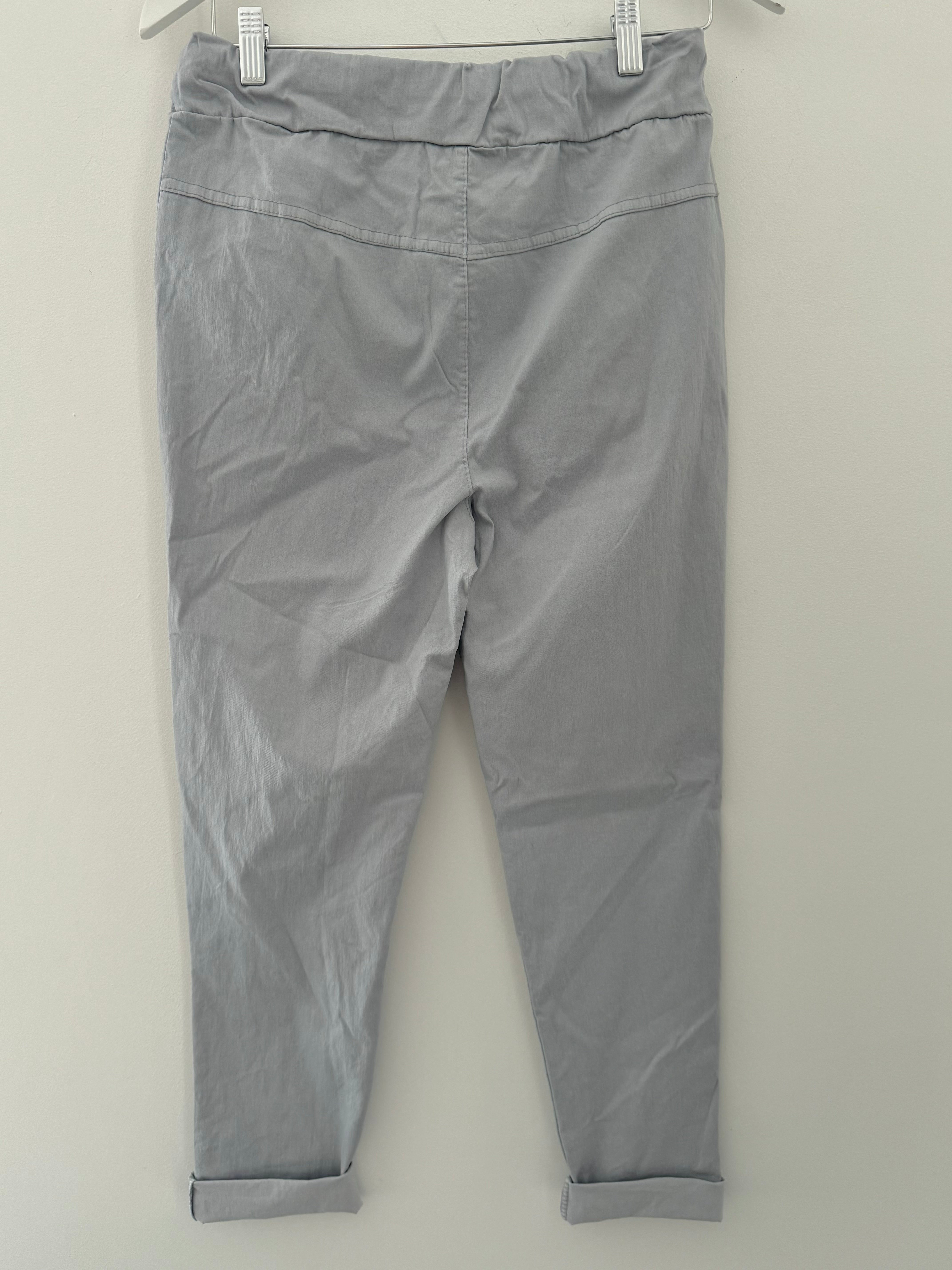 Super Stretch Plain Tie Joggers in Light Grey