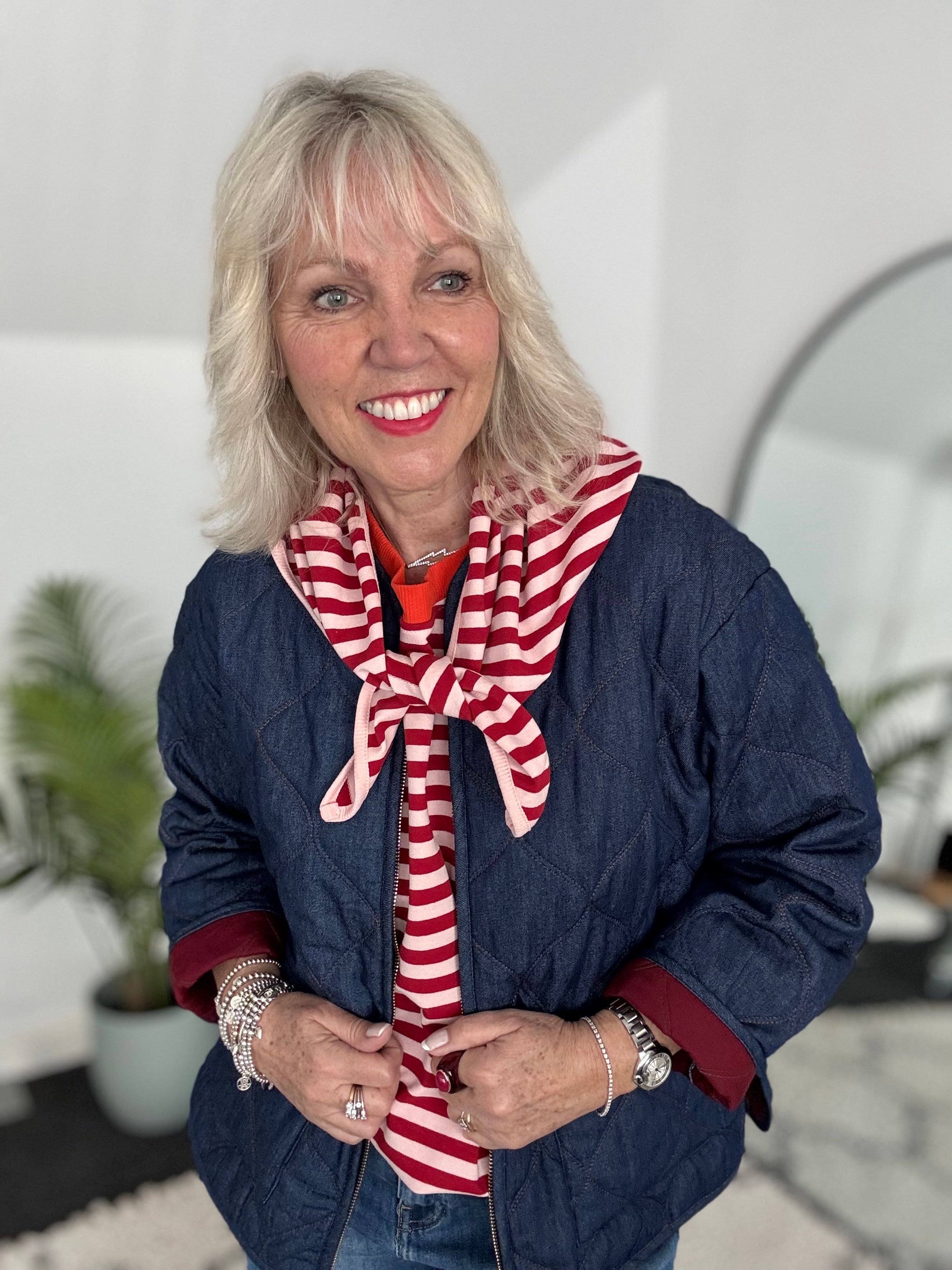 Luxe Quilted Jacket in Deep Denim