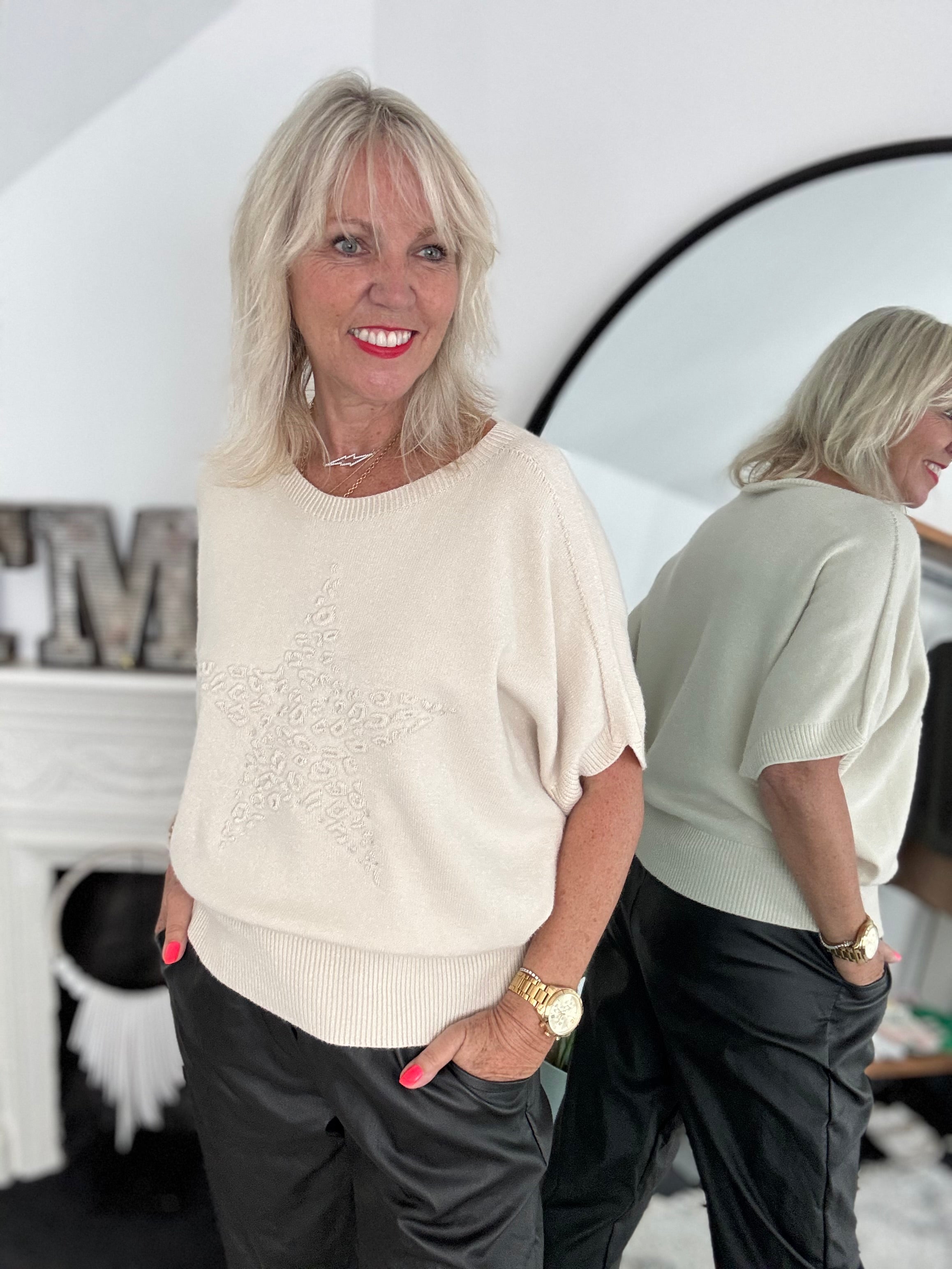 Soft Star Jumper in Light Ecru