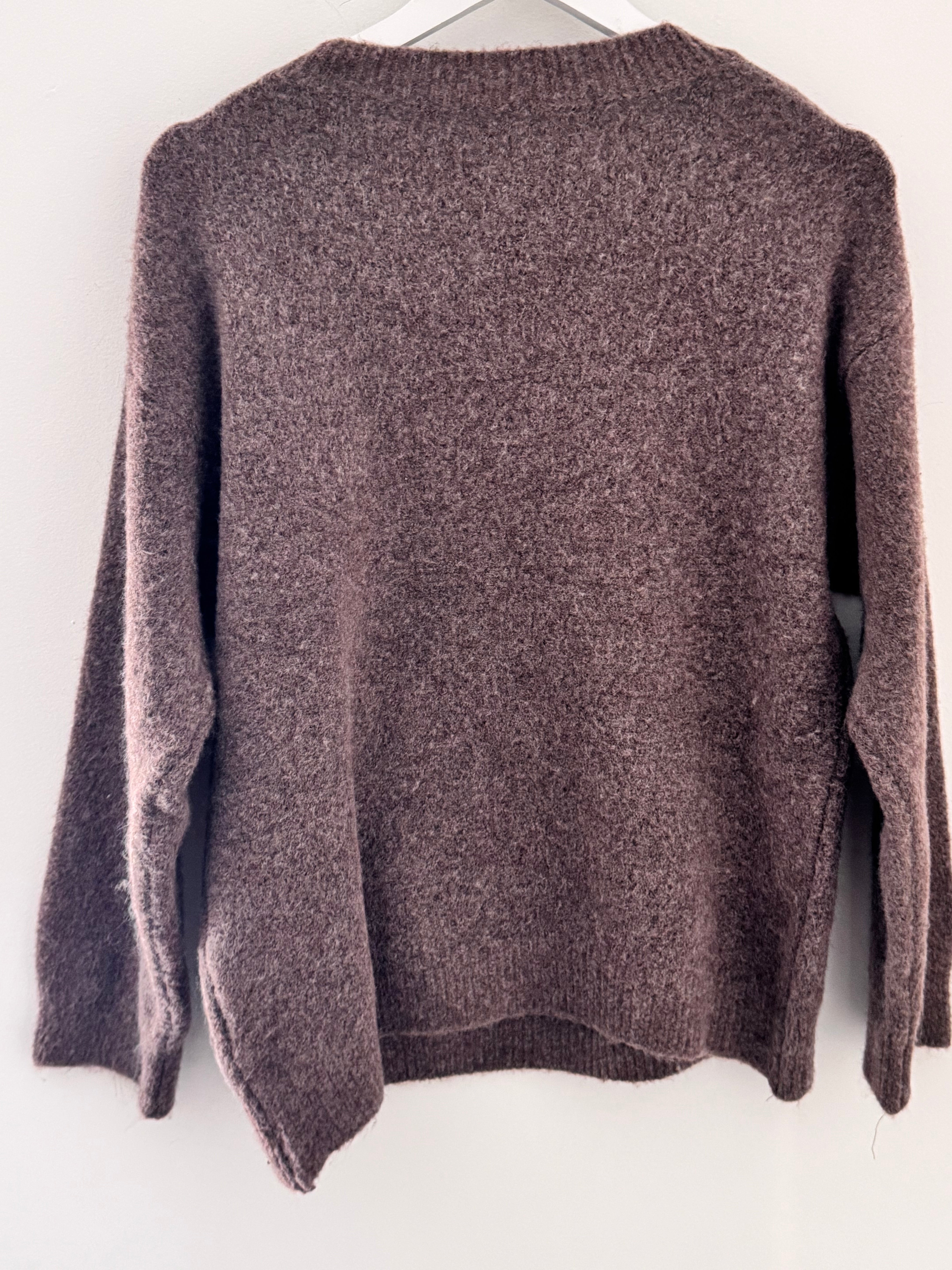 Soft Military Jumper in Mocha