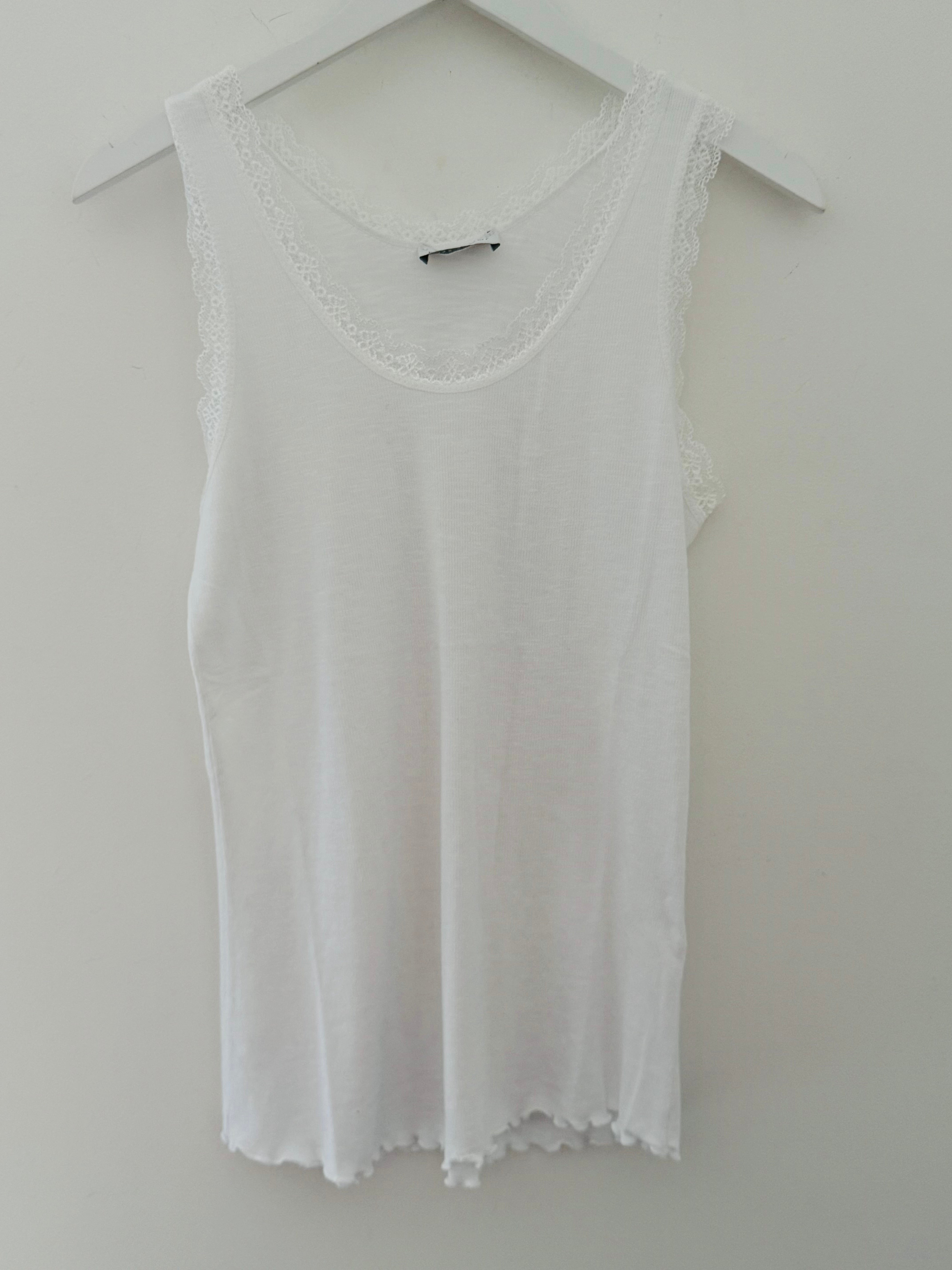 Luxe Ribbed Vest in White