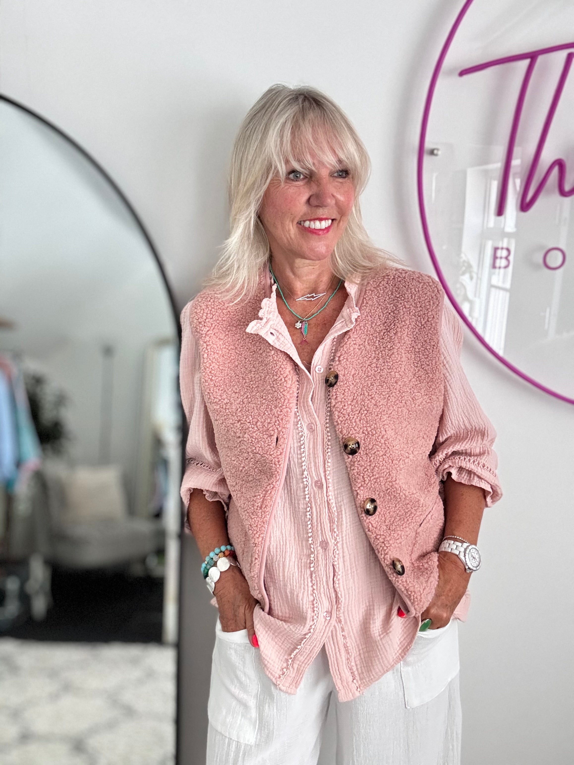 Boucle Gilet in Pink