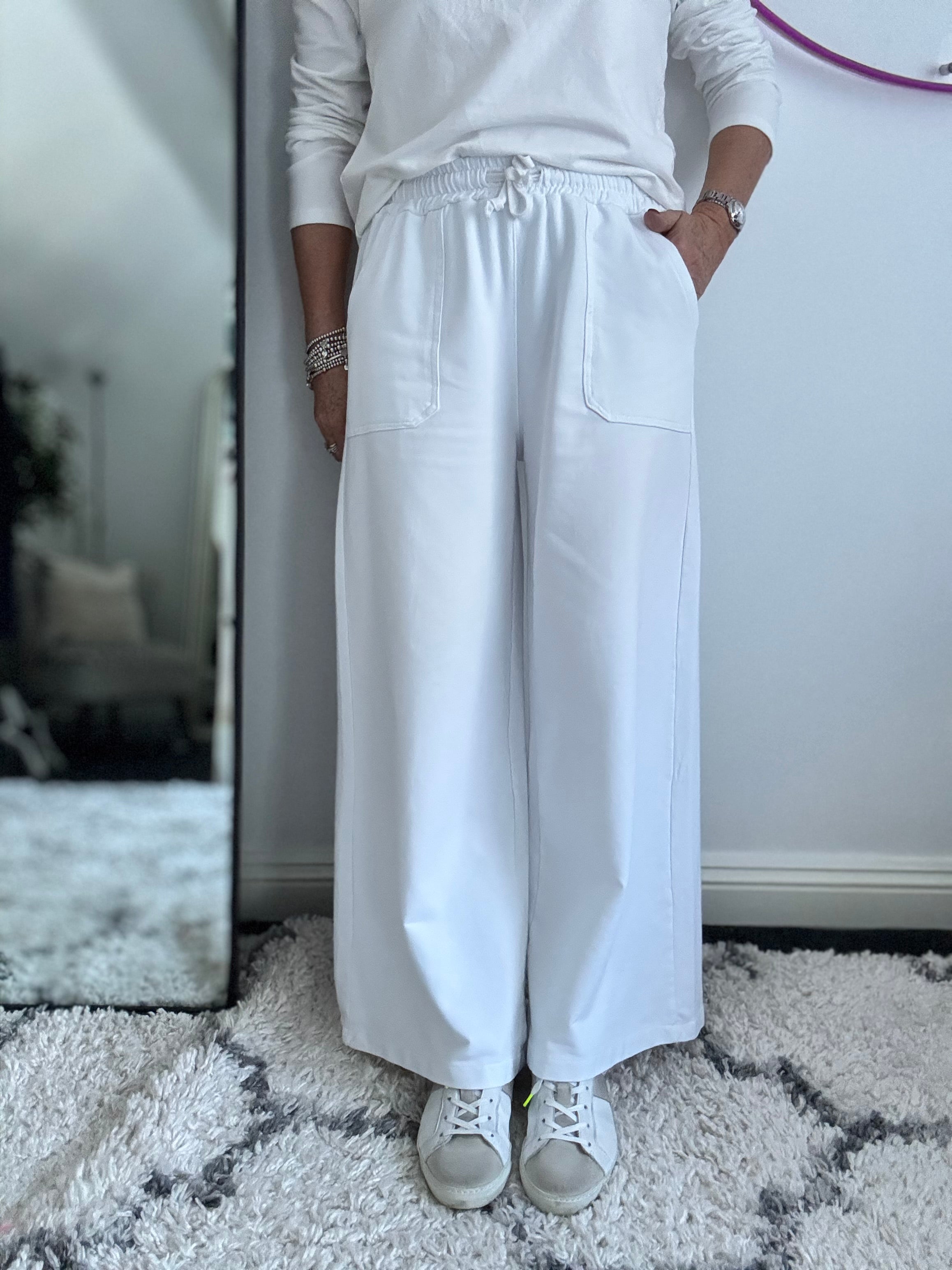 Stretch Jersey Trousers in White