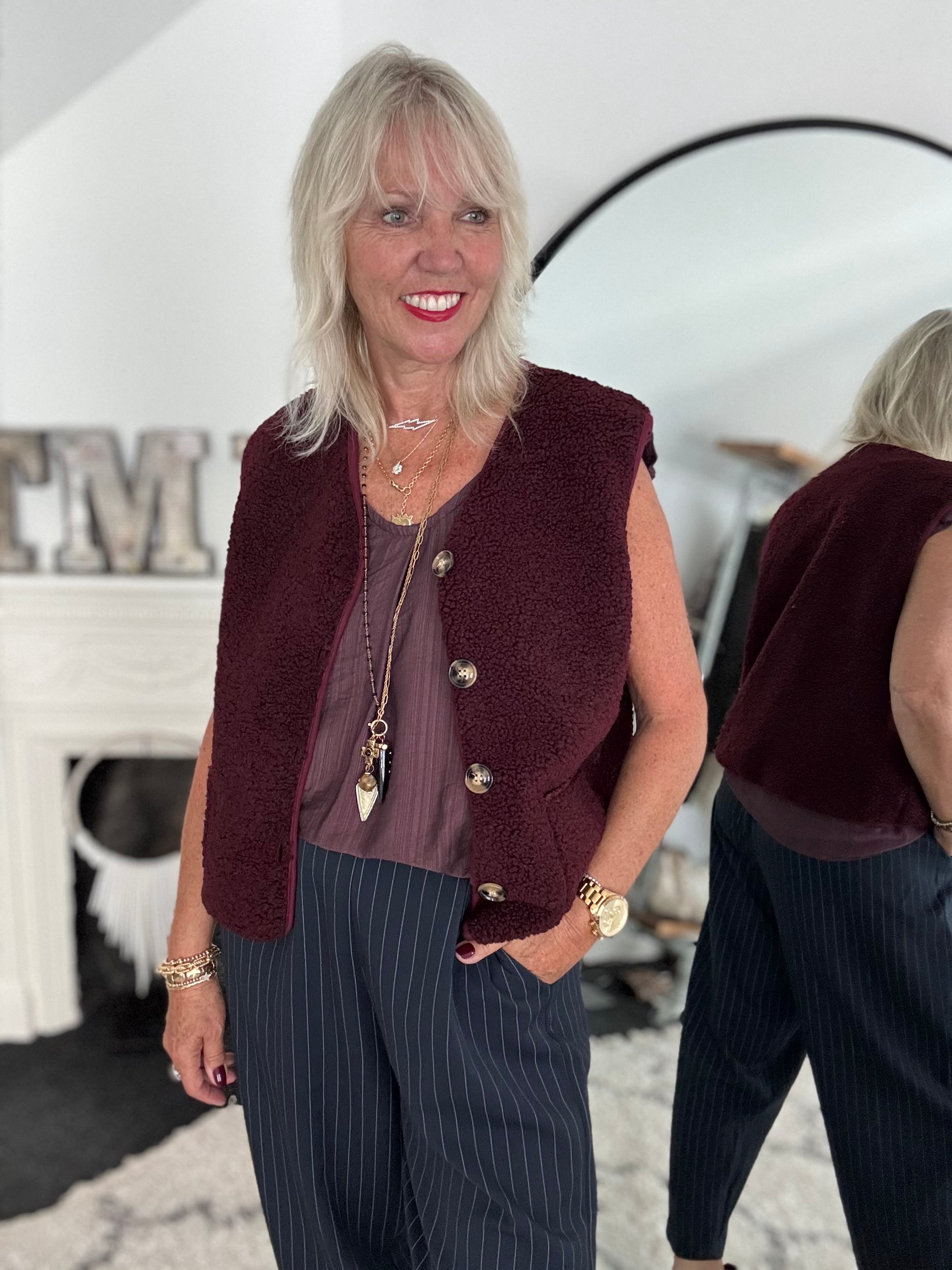Boucle Gilet in Plum