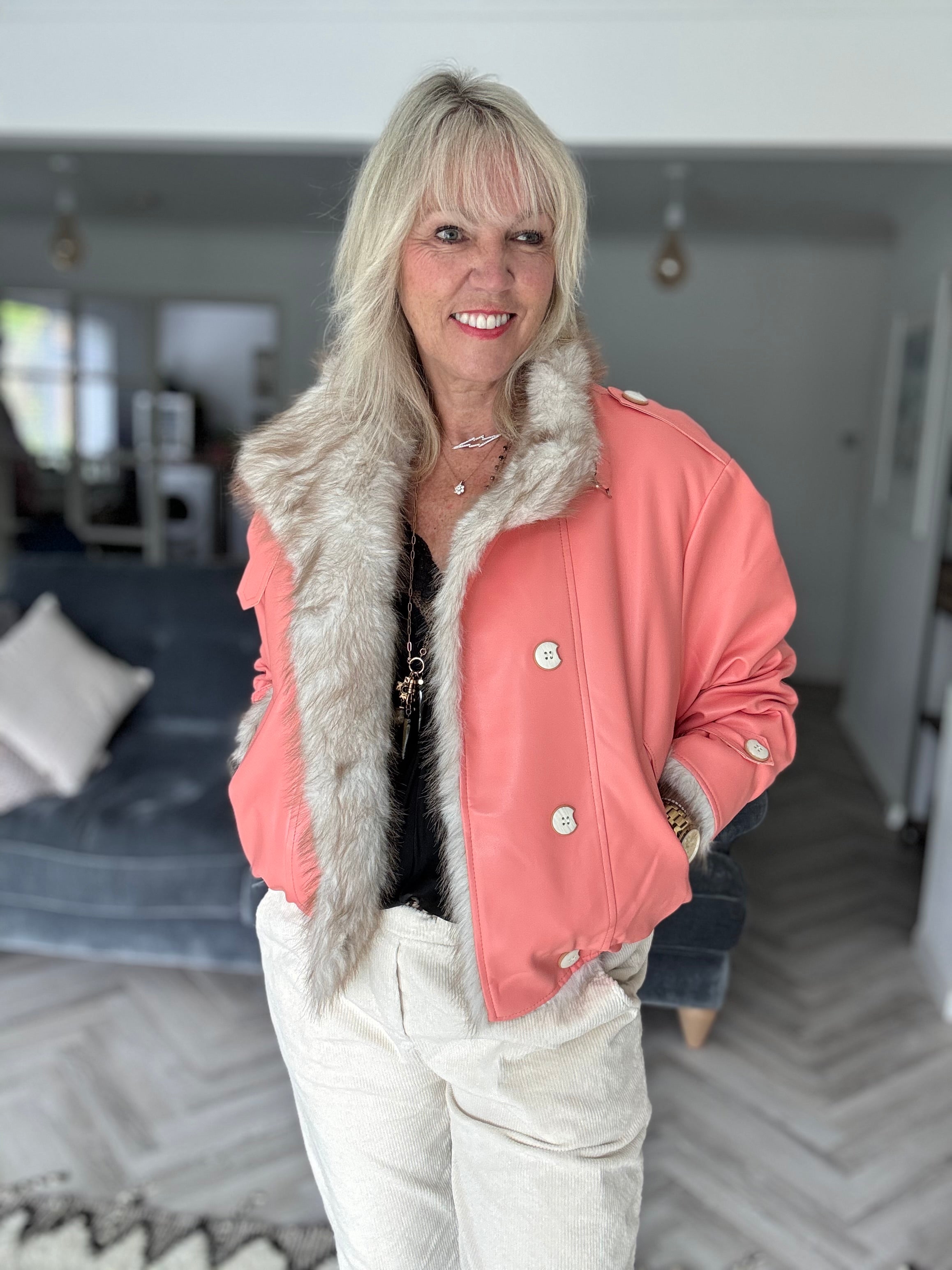 Reversible Faux Fur & Leather Jacket
