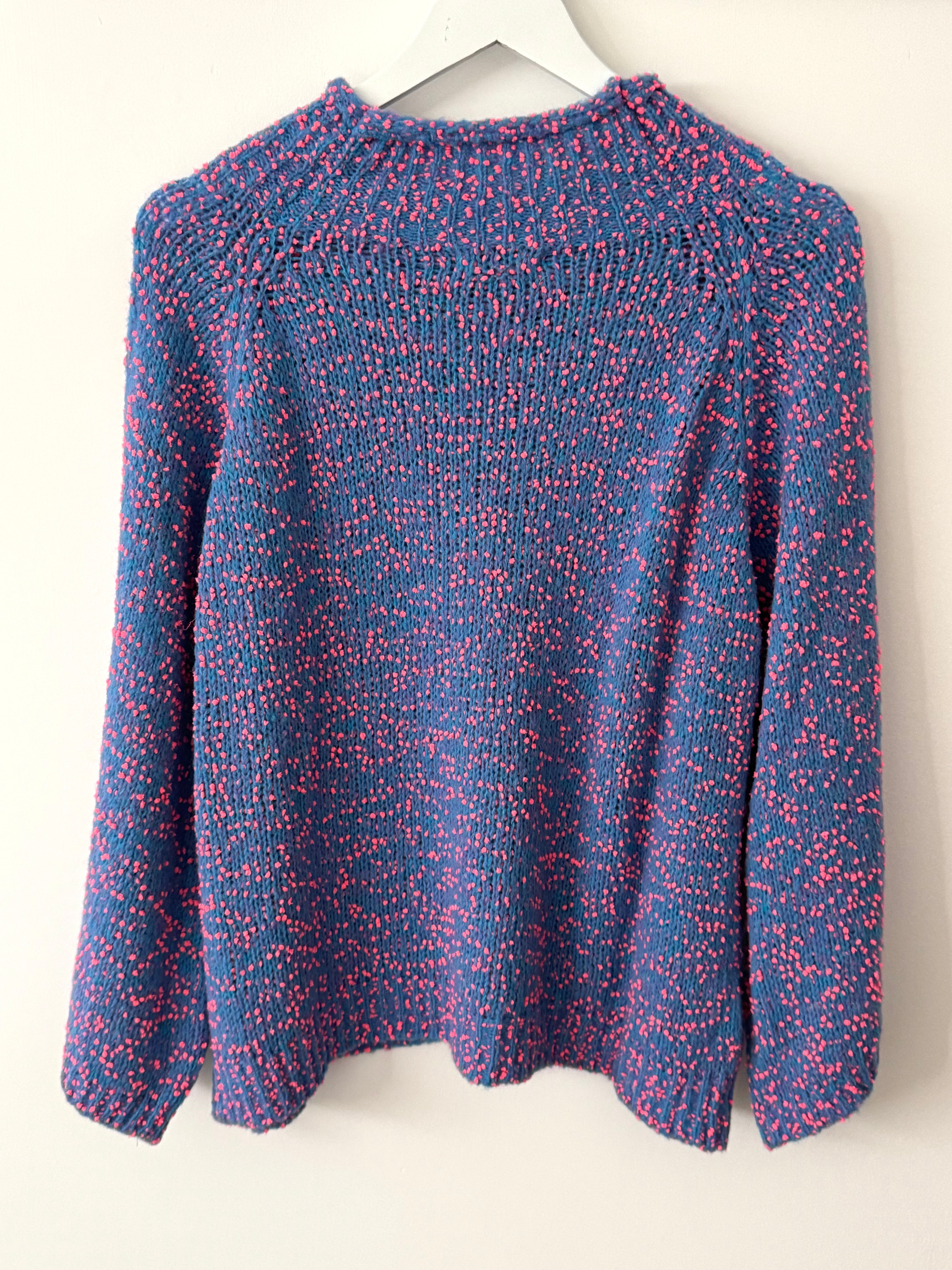 Popcorn Boucle Jumper in Blue & Pink