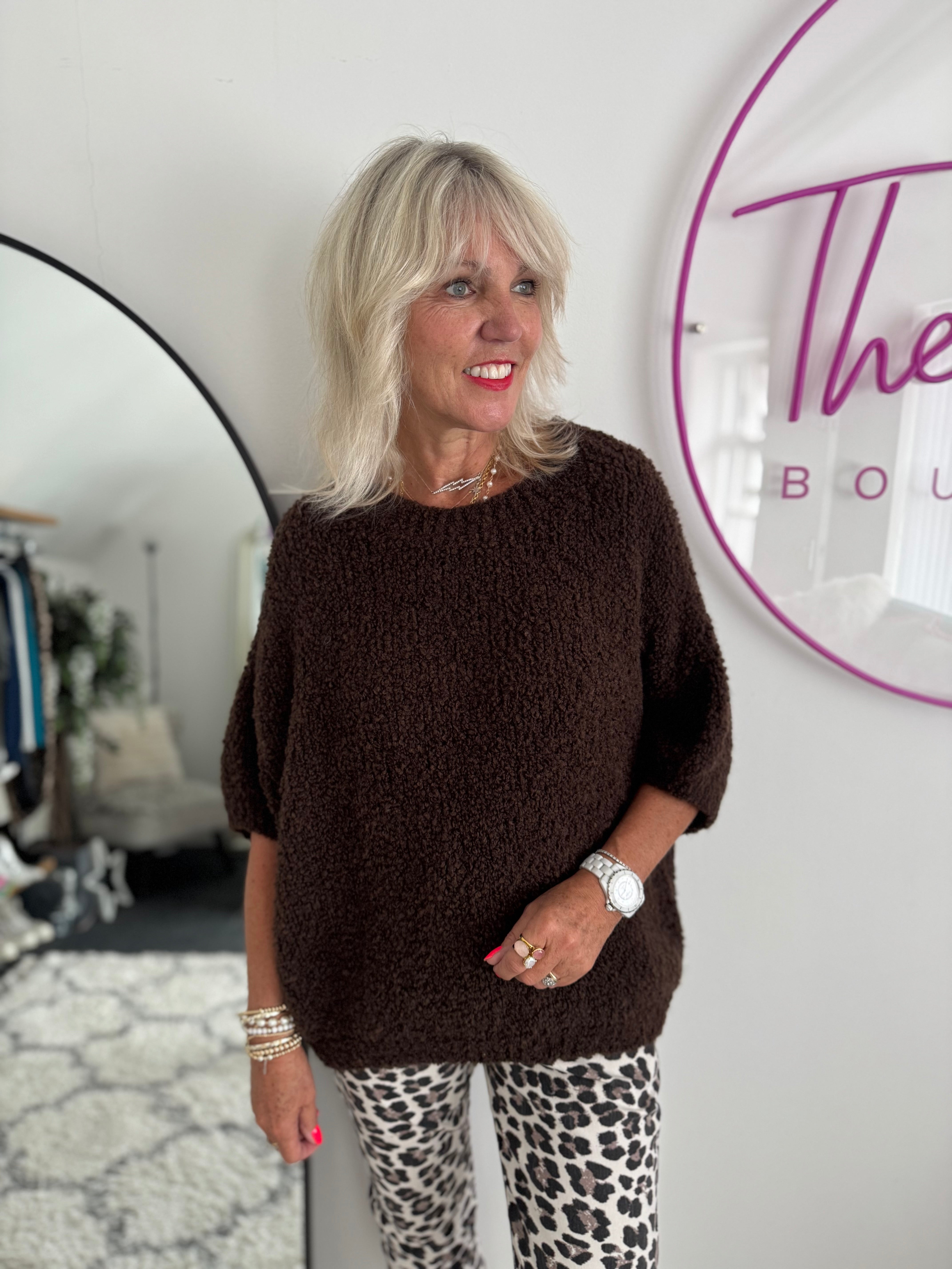Boucle Jumper in Chocolate