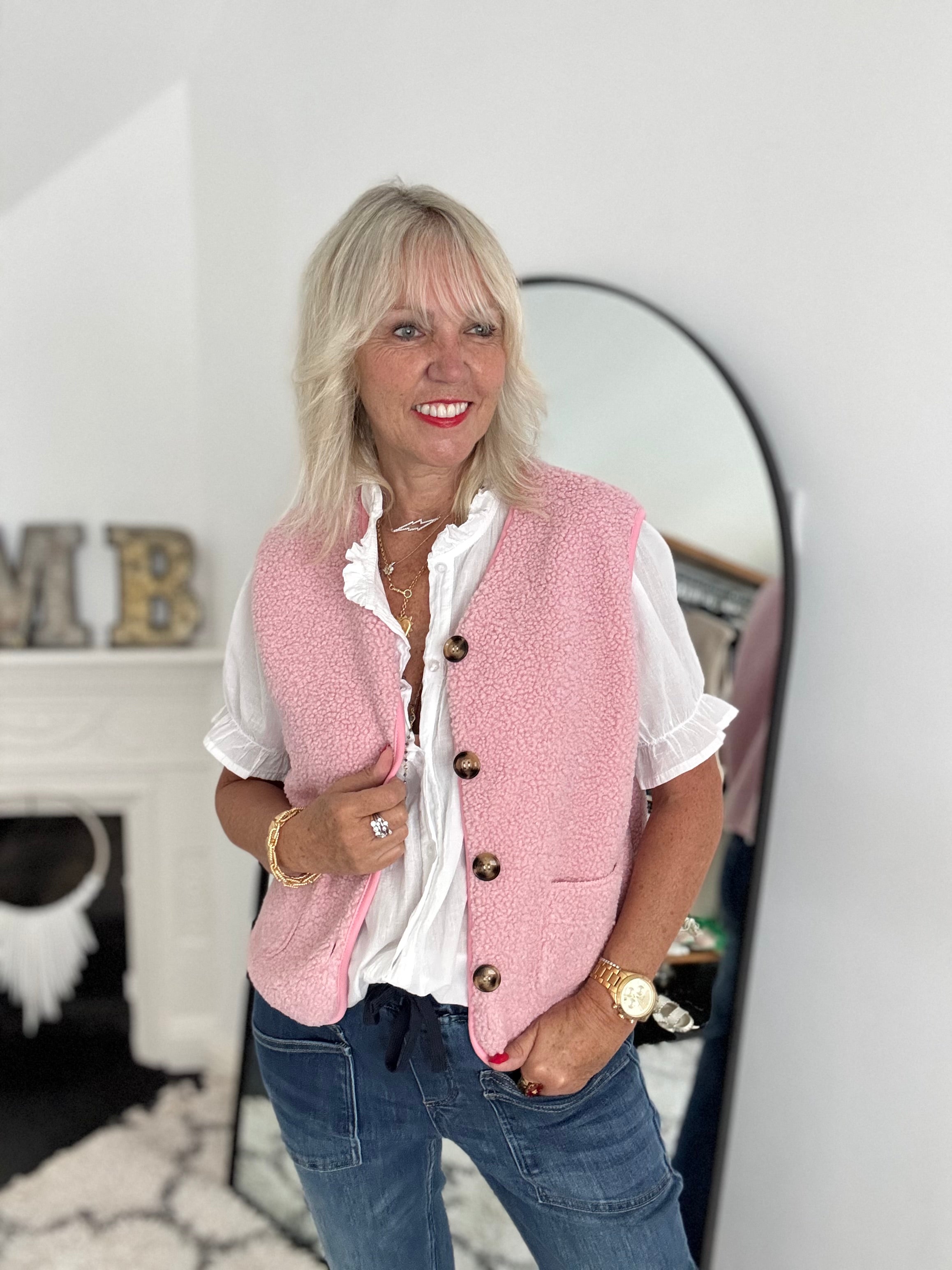 Boucle Gilet in Candy Pink