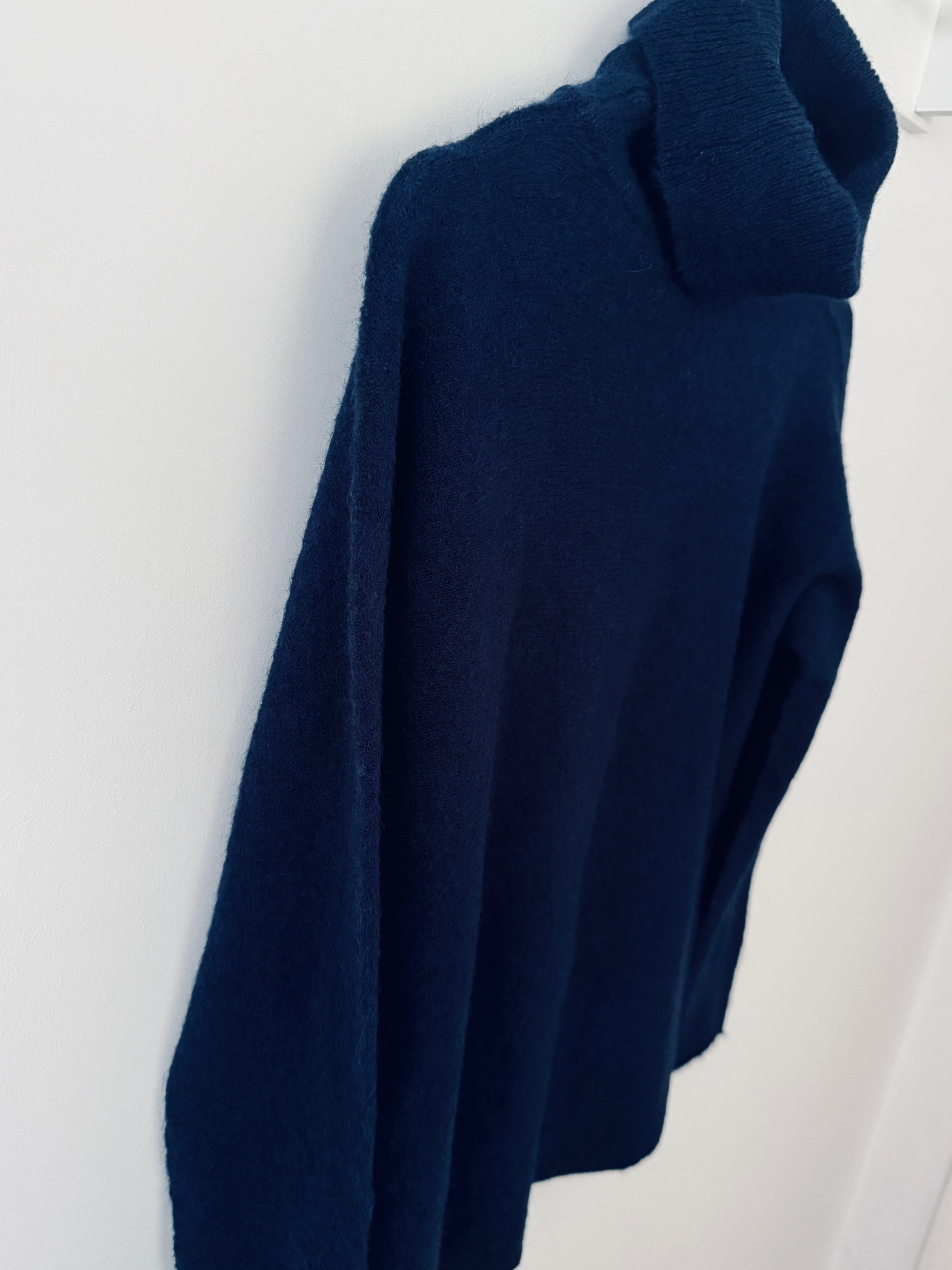 Simple Roll Neck Jumper in Navy