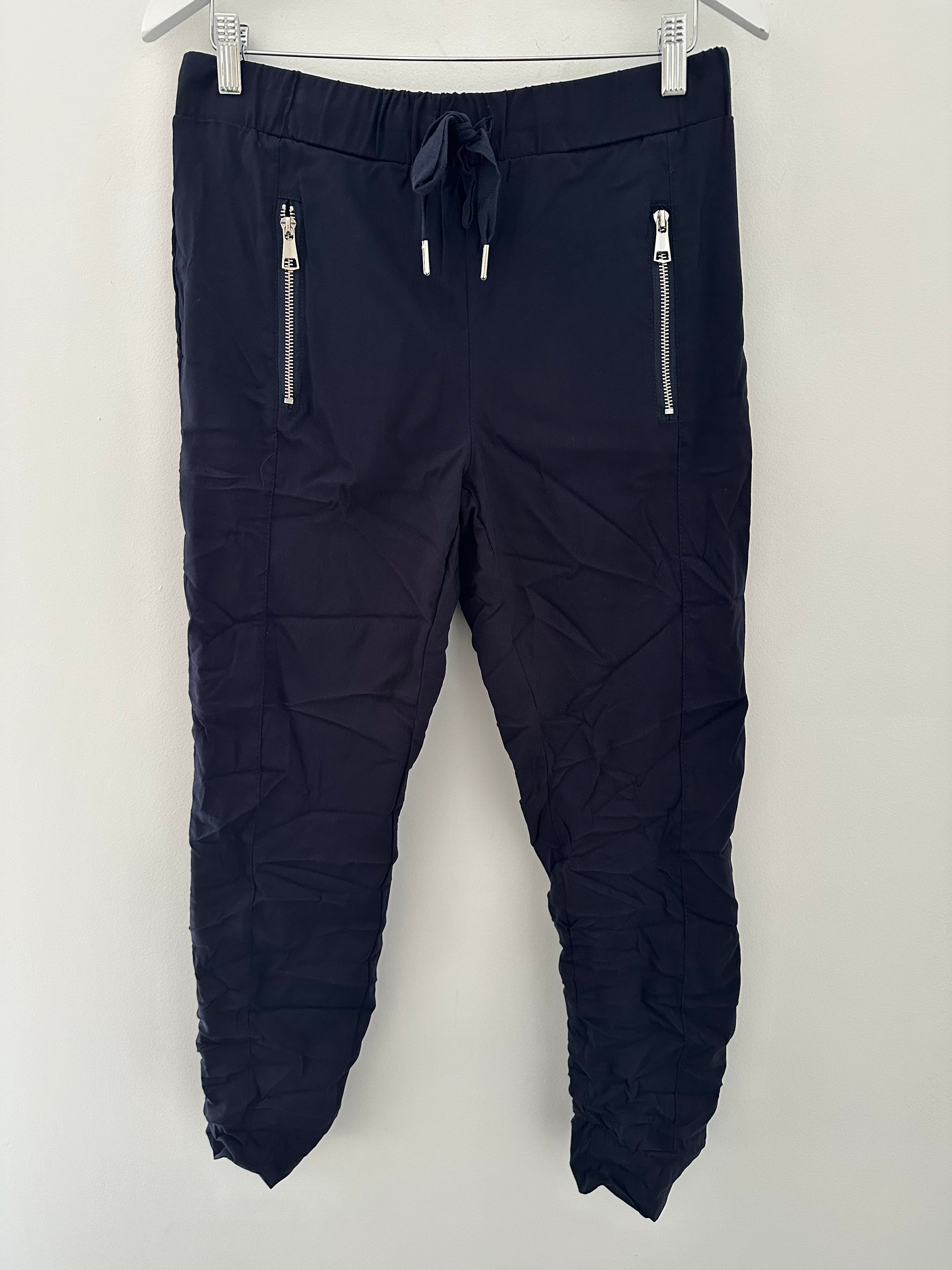 Crinkle Joggers with Pockets in Ink