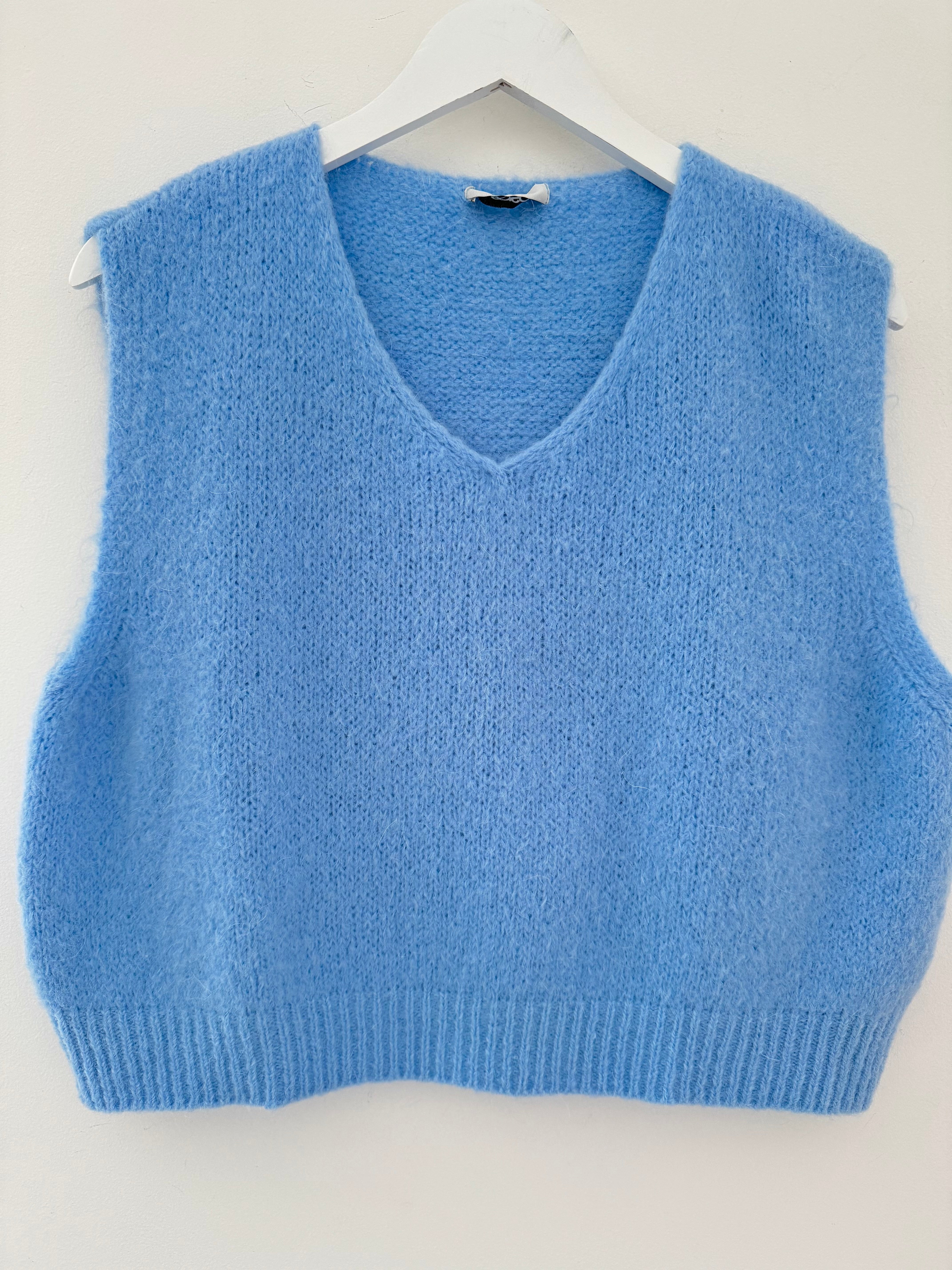 Kid Mohair Tank in Cornflower Blue