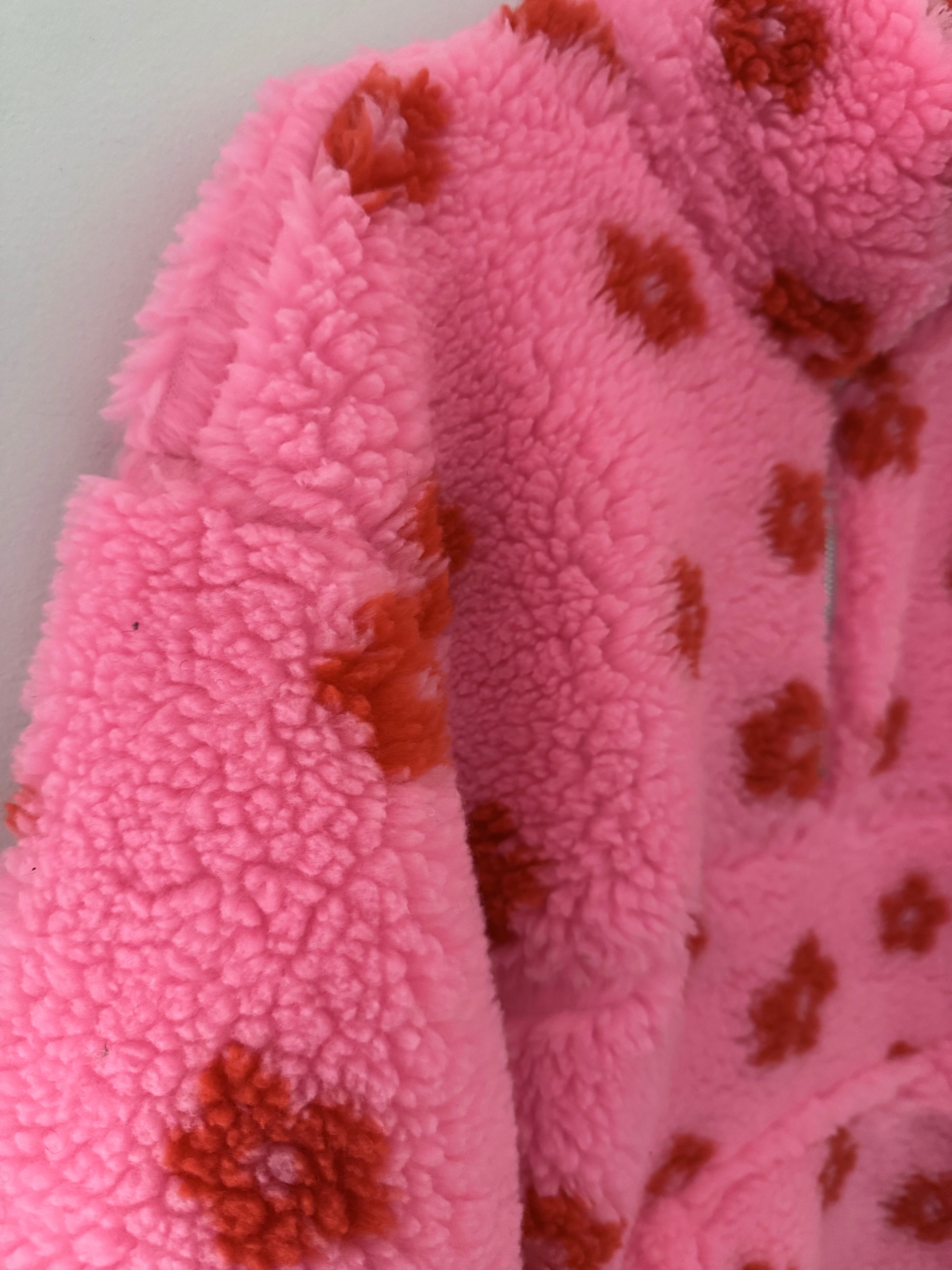 Teddy Fleece in Pink & Red