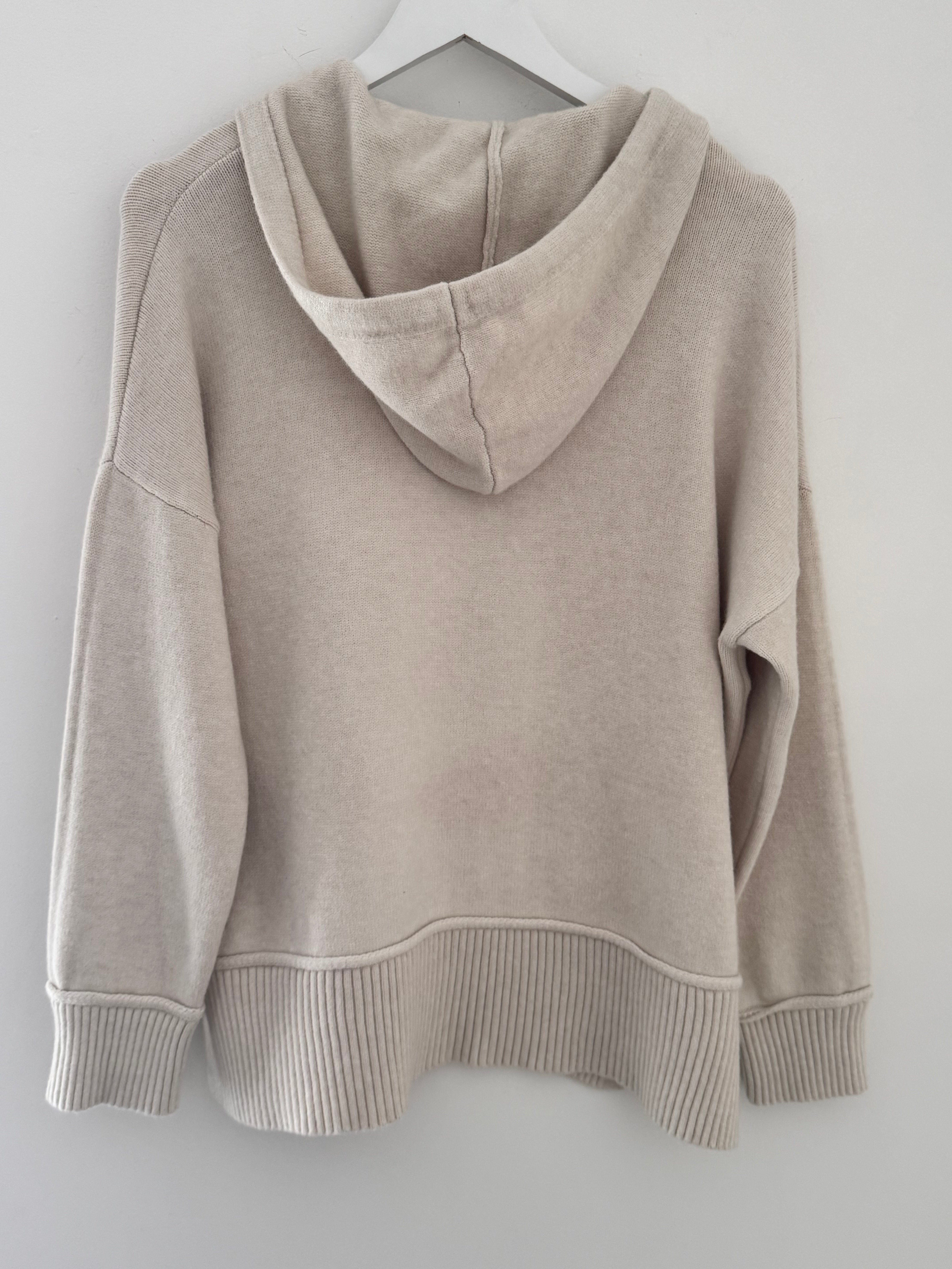 Soft Hooded Jumper in Ecru