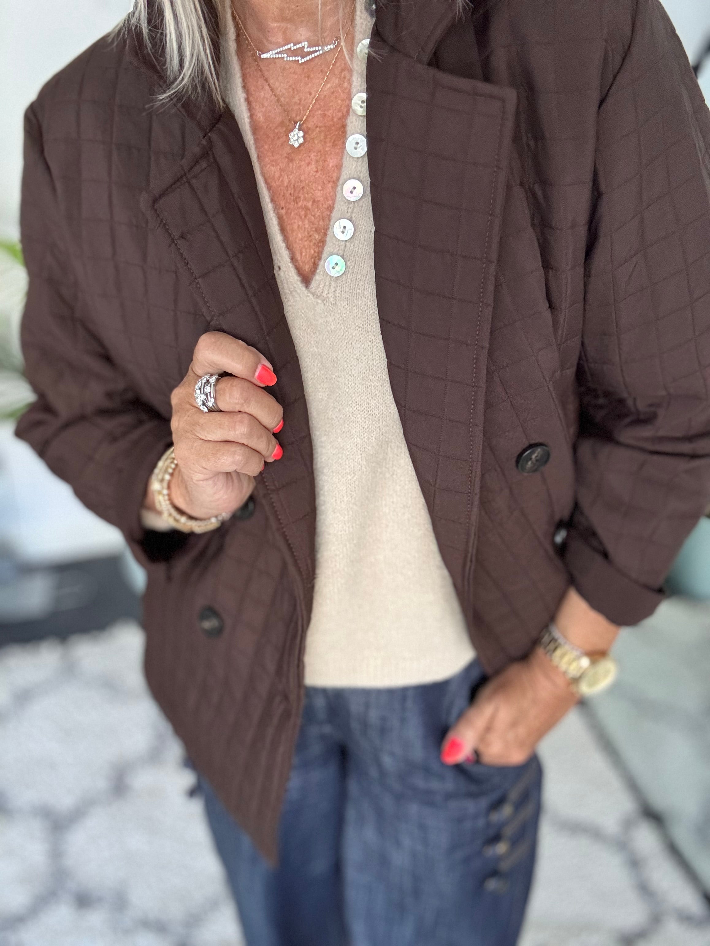 Luxe Quilted Jacket in Chocolate