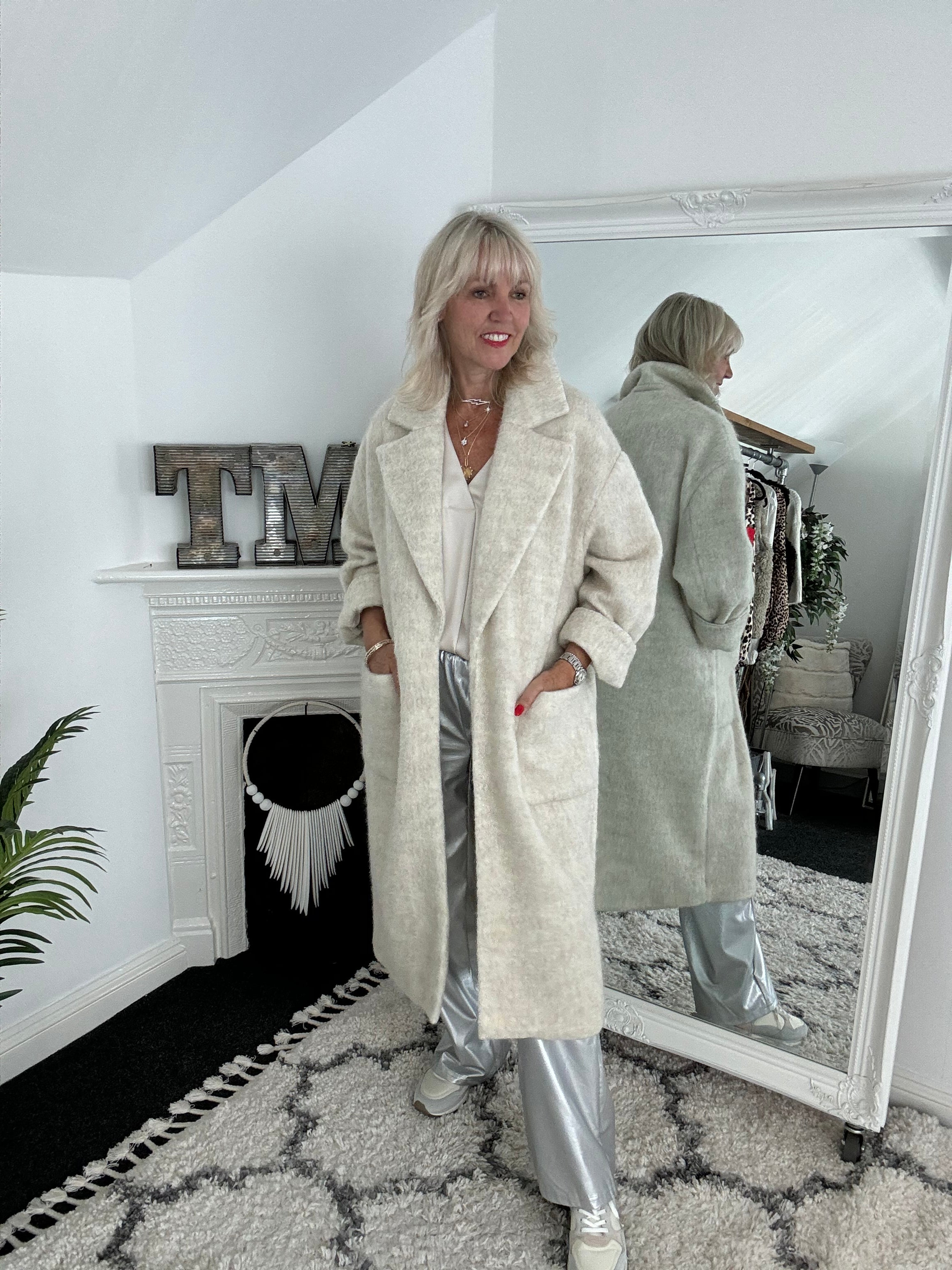 Luxury Wool Coat in Winter White