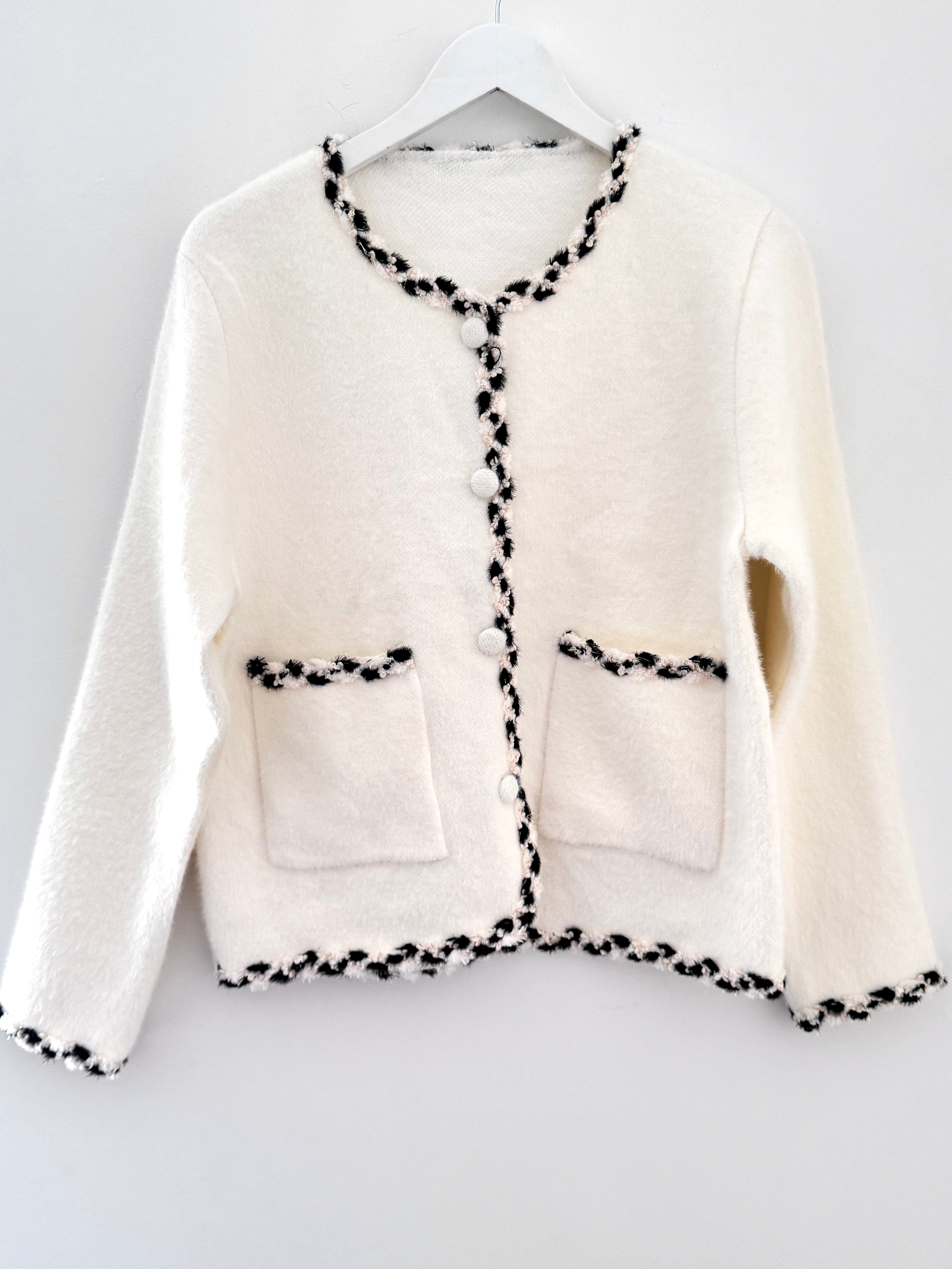 Button Cardi Jacket in Ivory