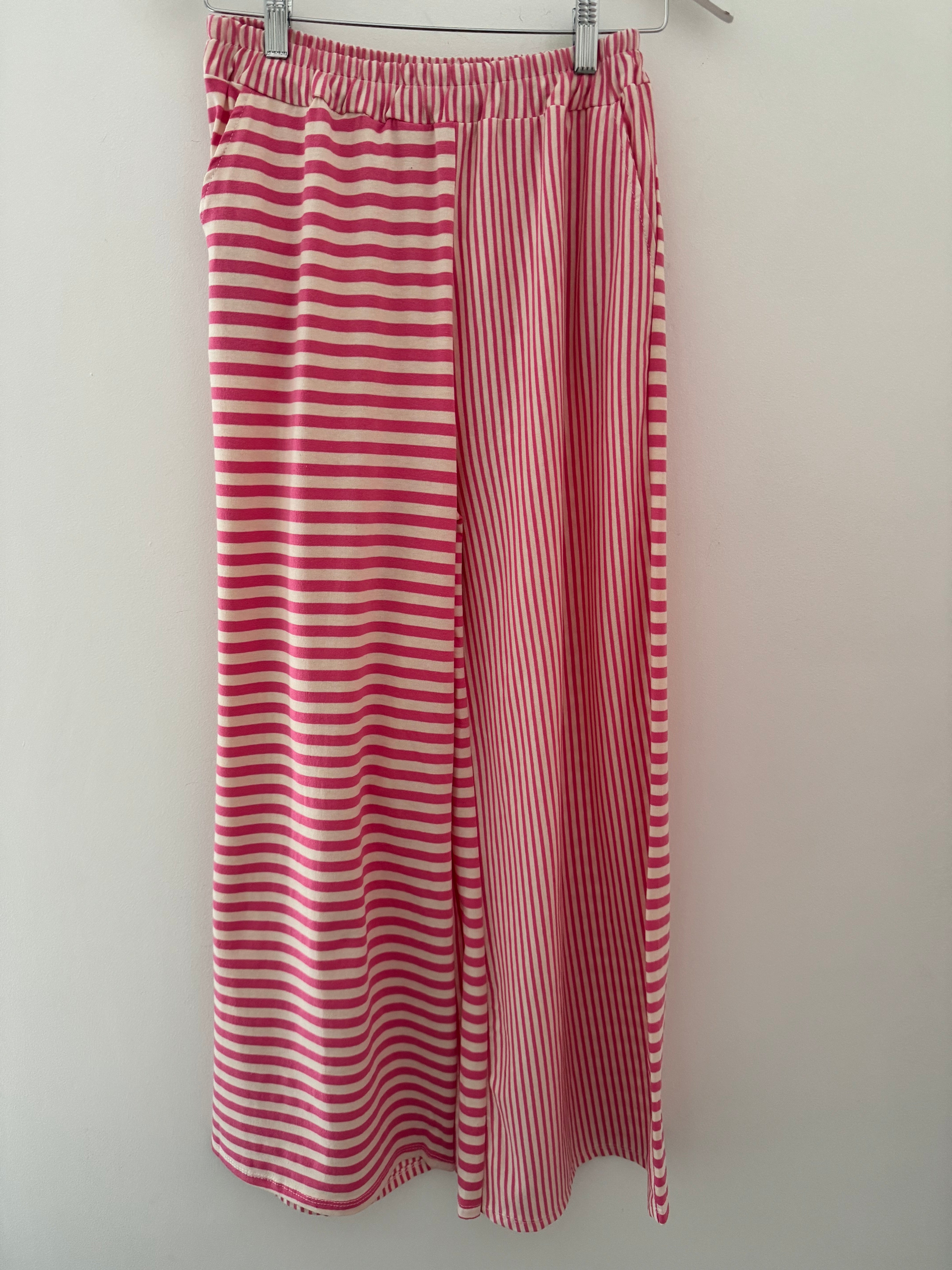 Stripe Lounge Pants in Pink & White