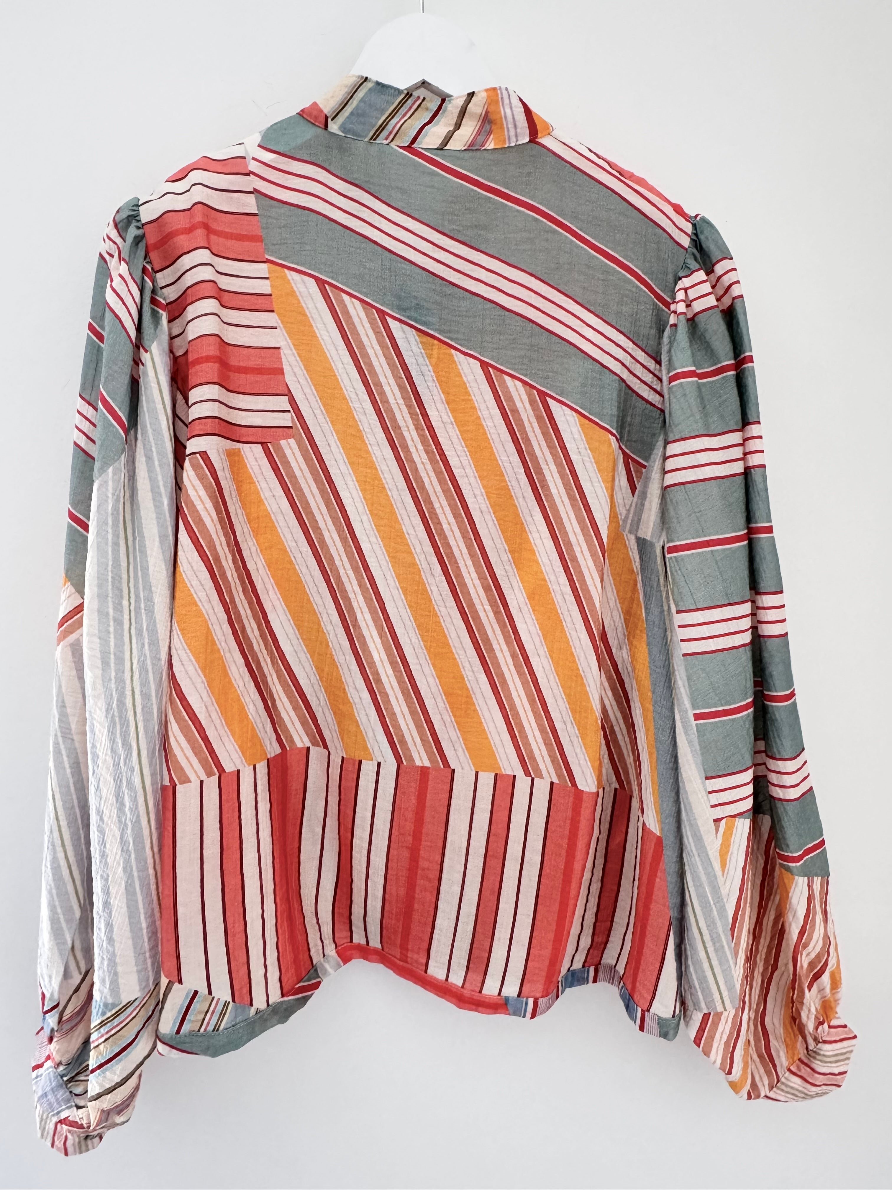 Stripe Shirt in Coral & Blue