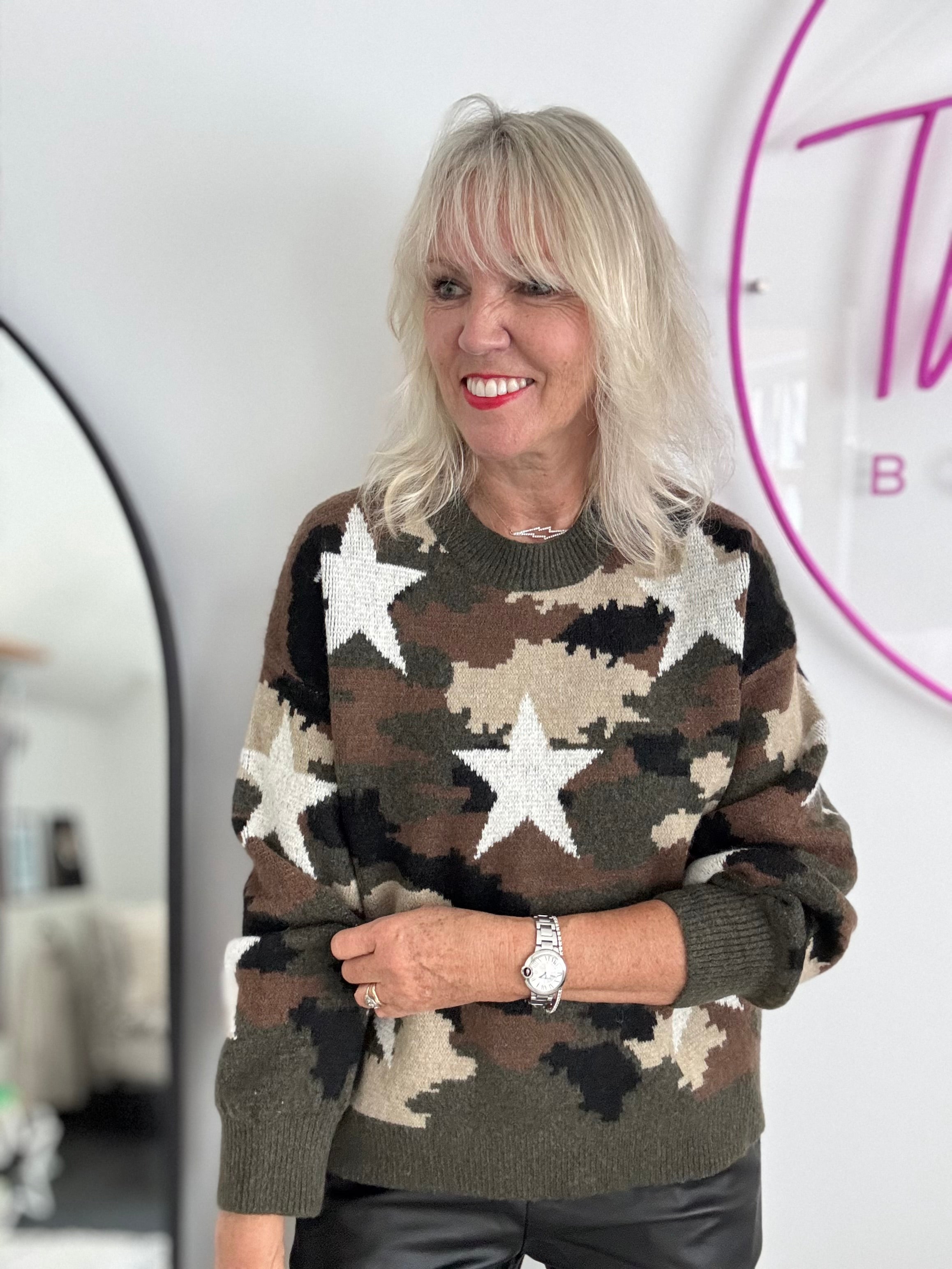 Khaki Camo Jumper with Stars