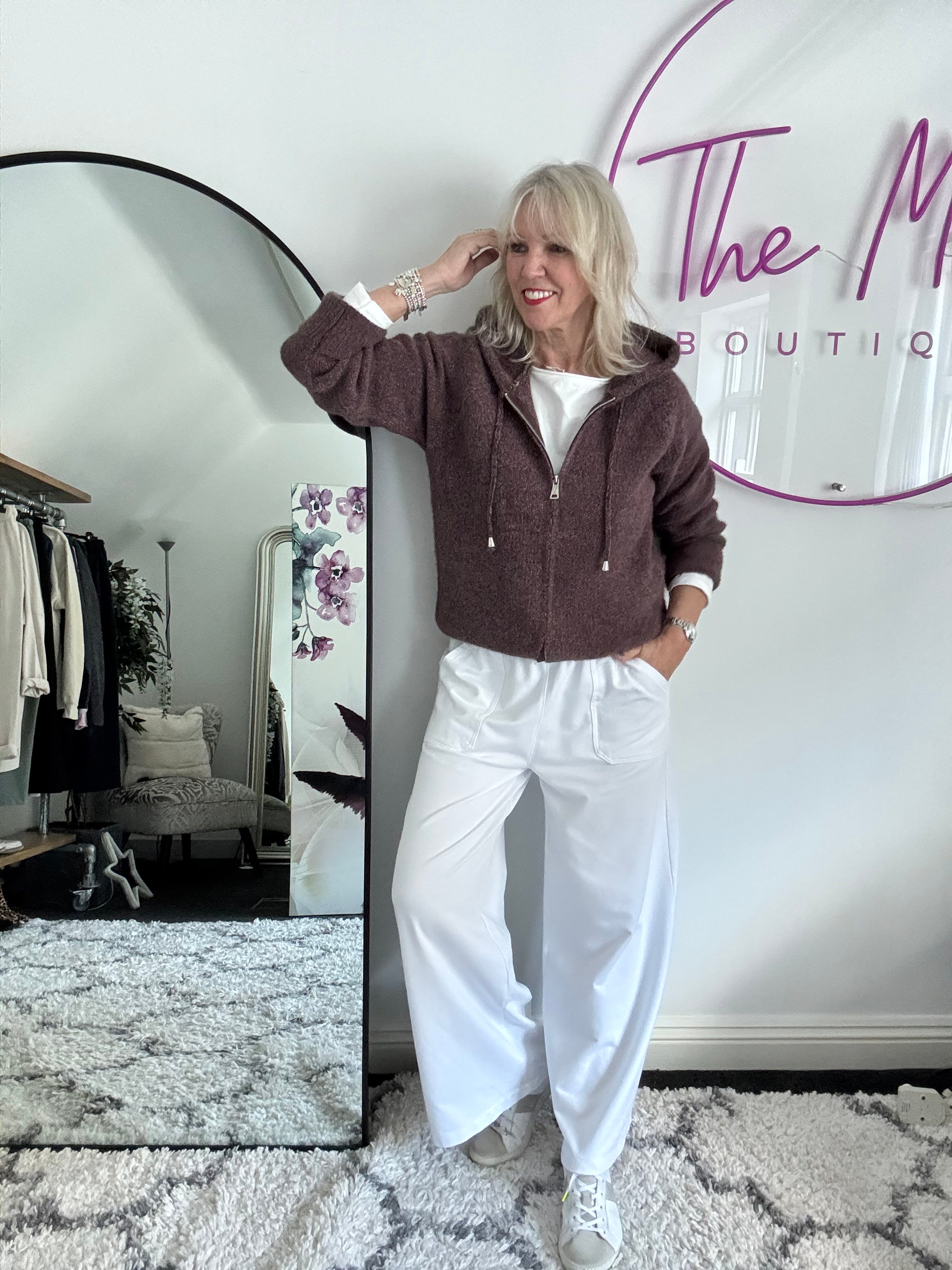 Stretch Jersey Trousers in White