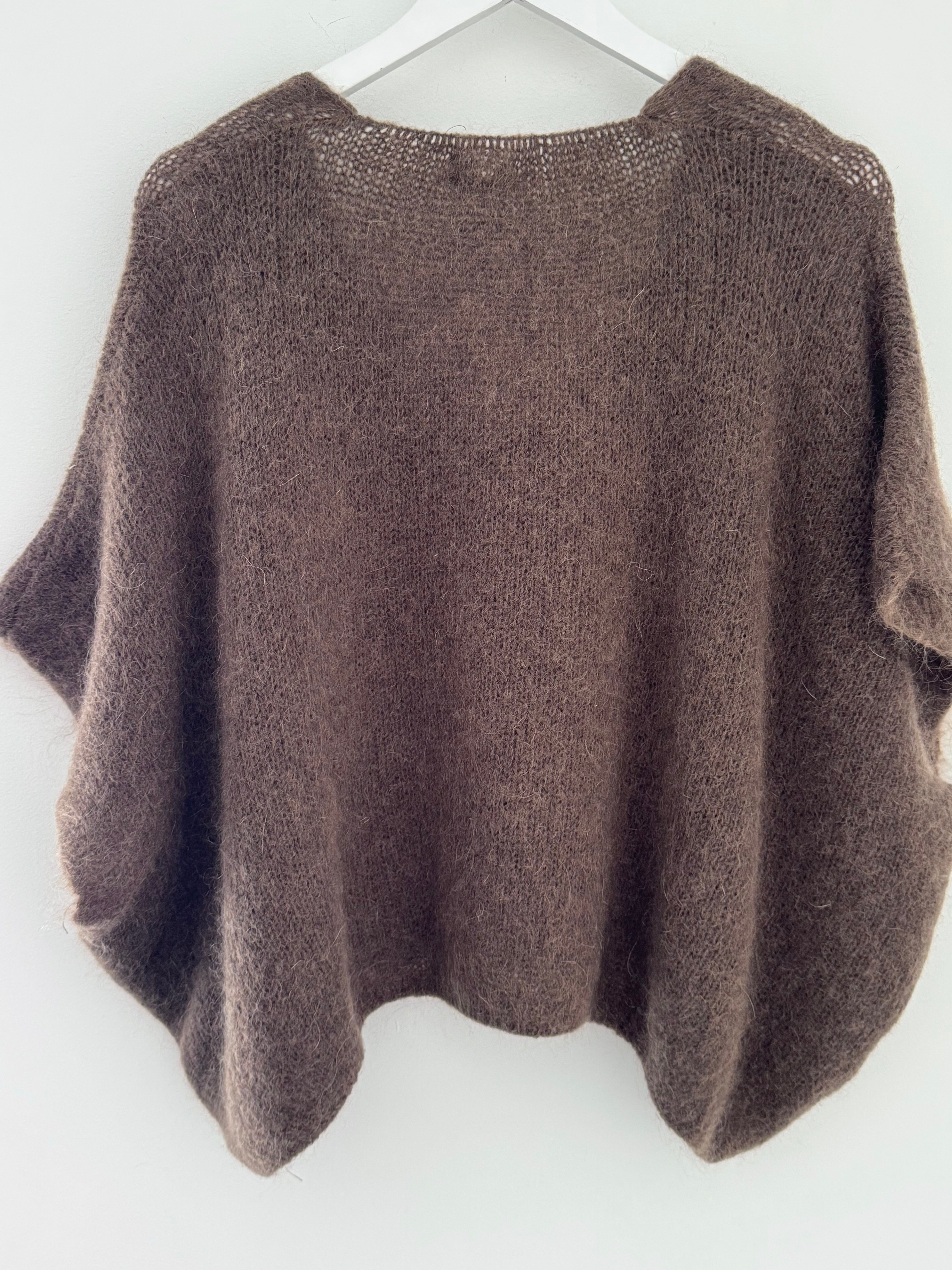 Mohair V Neck Tank in Soft Chocolate