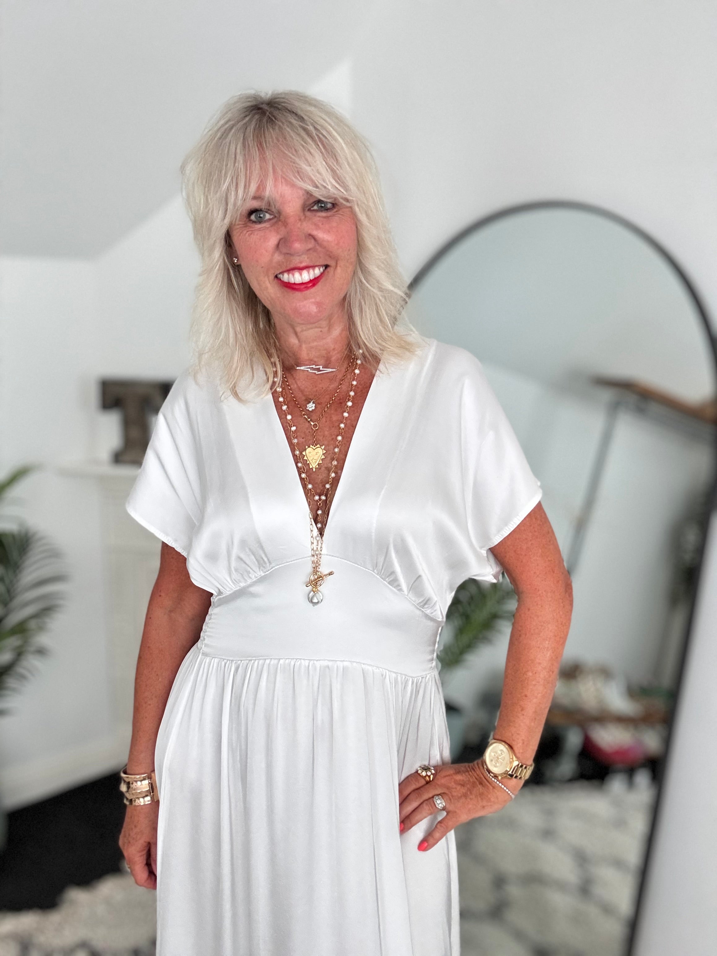 Luxe Silky Dress in Ivory