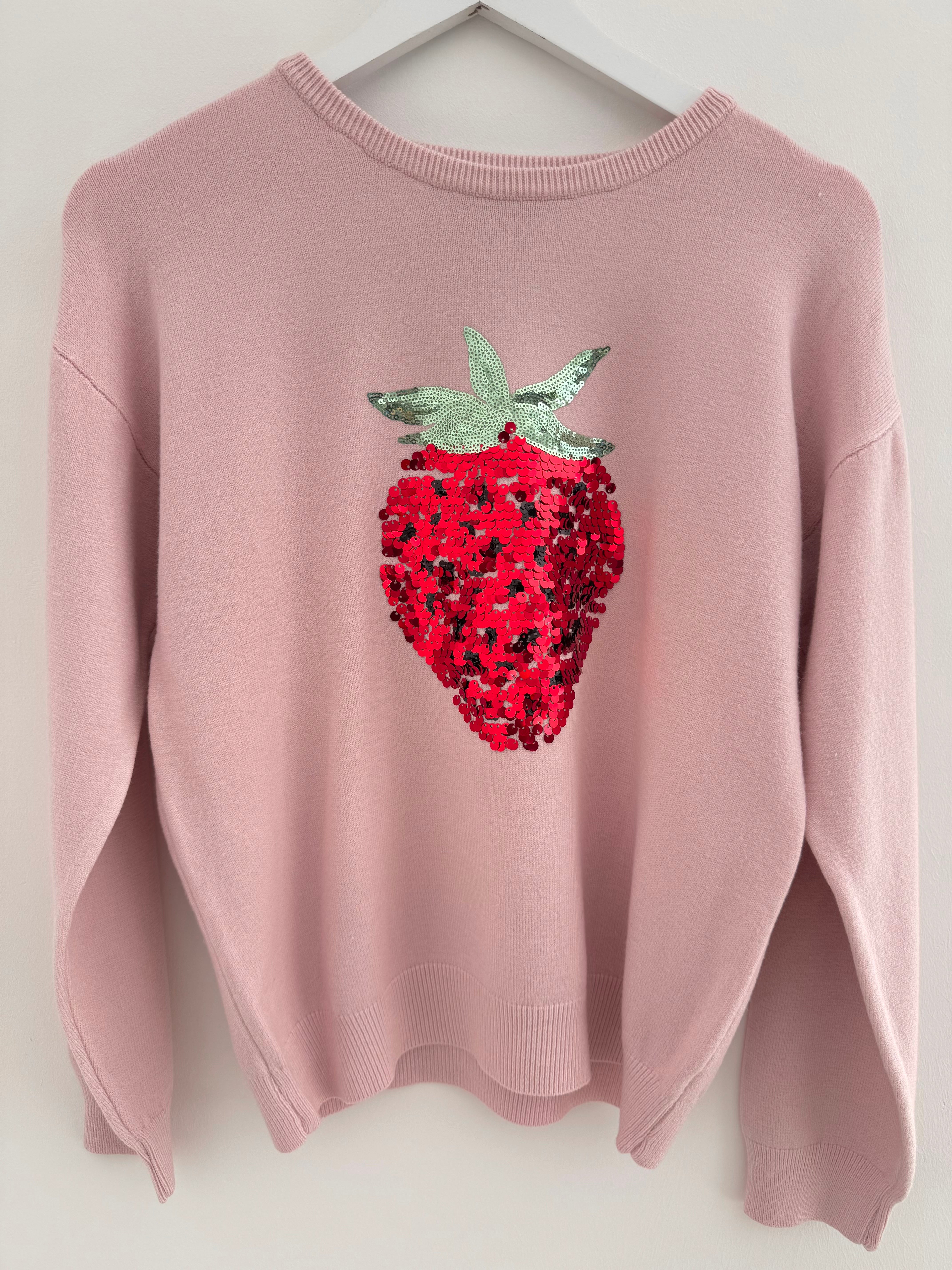 Strawberry Sequin Jumper in Pink & Red