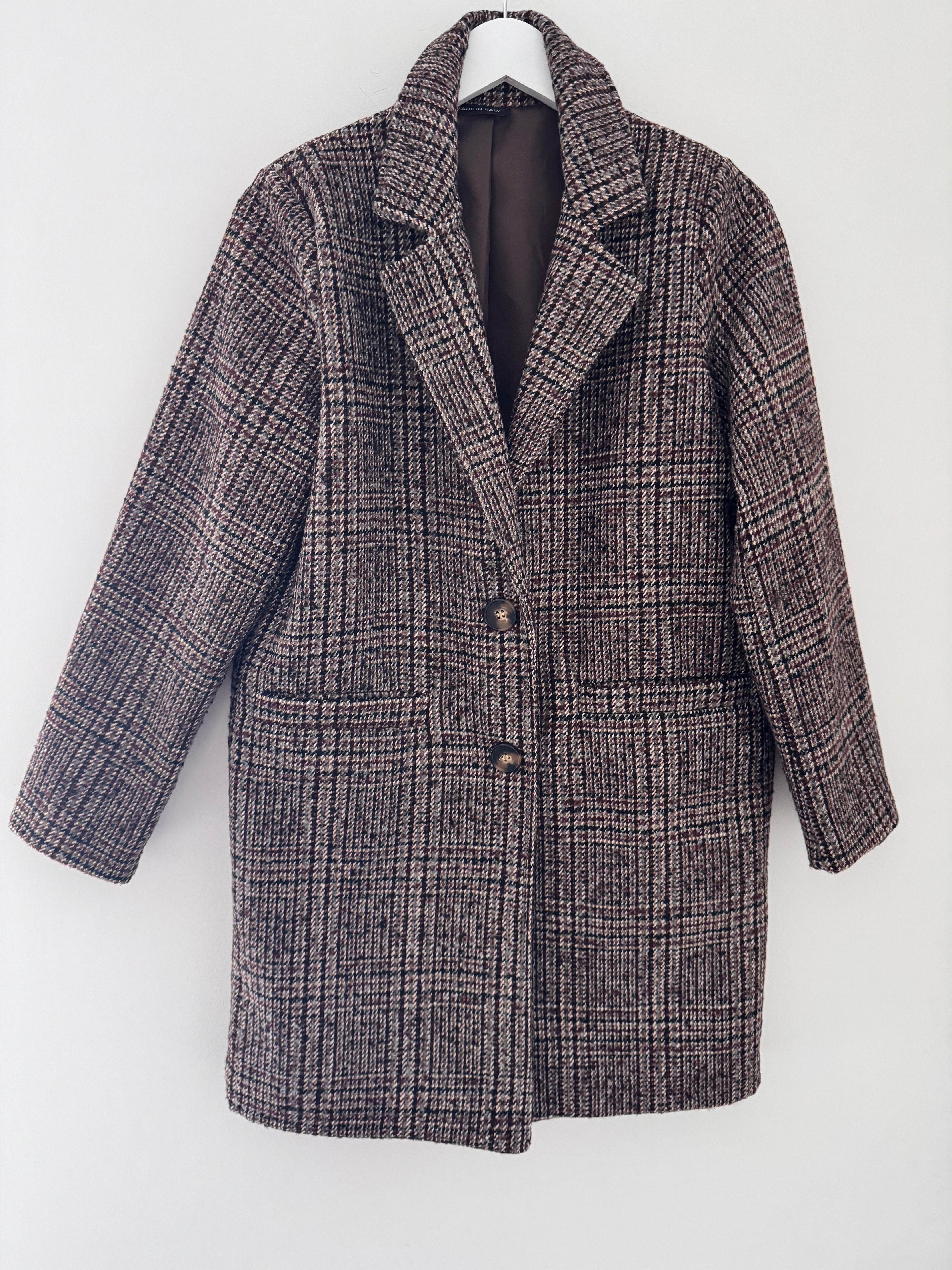 Luxe Tweed Coat in Chocolate & Ecru