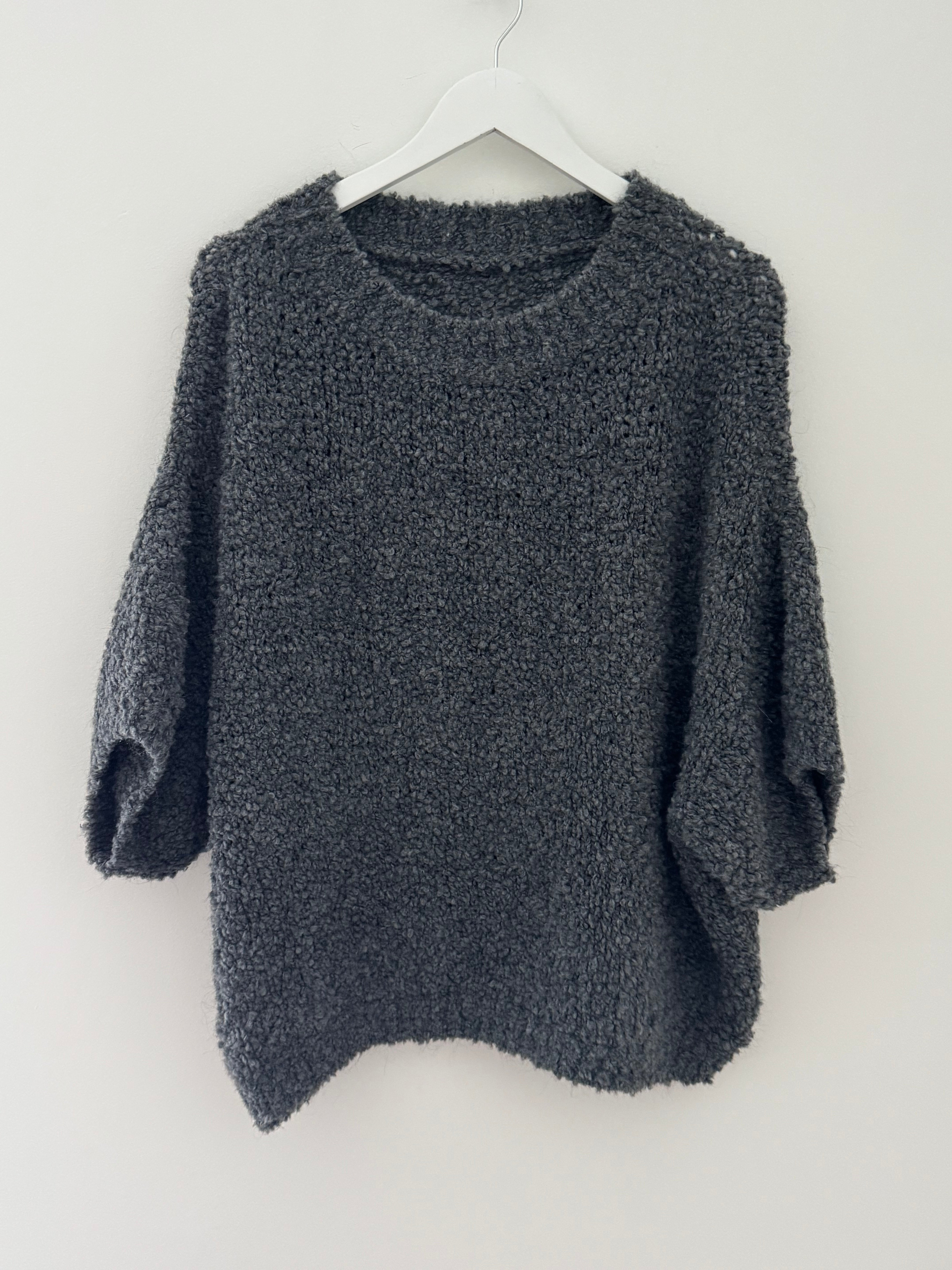 Boucle Jumper in Charcoal Grey