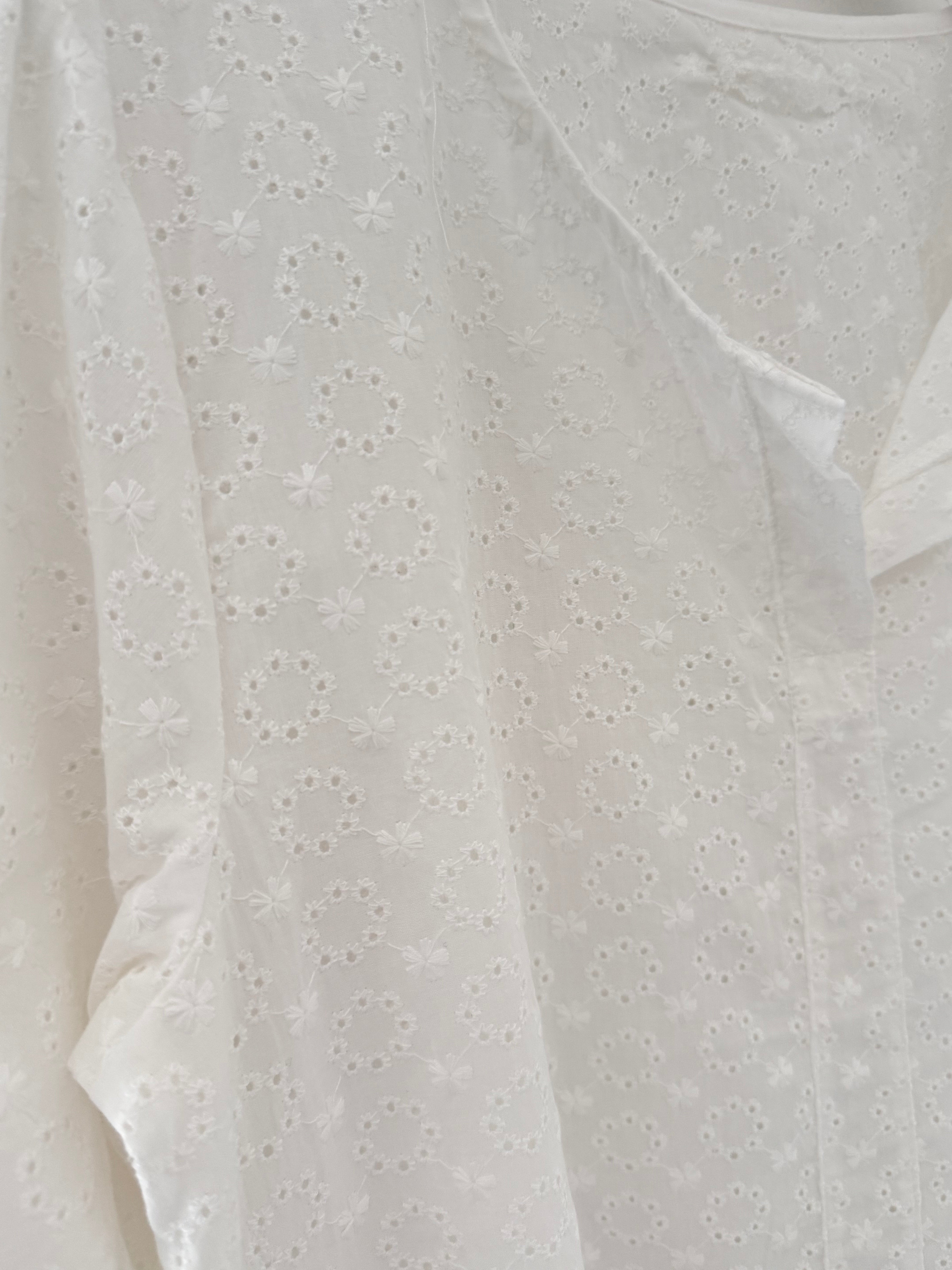 Broderie Anglaise Top in White