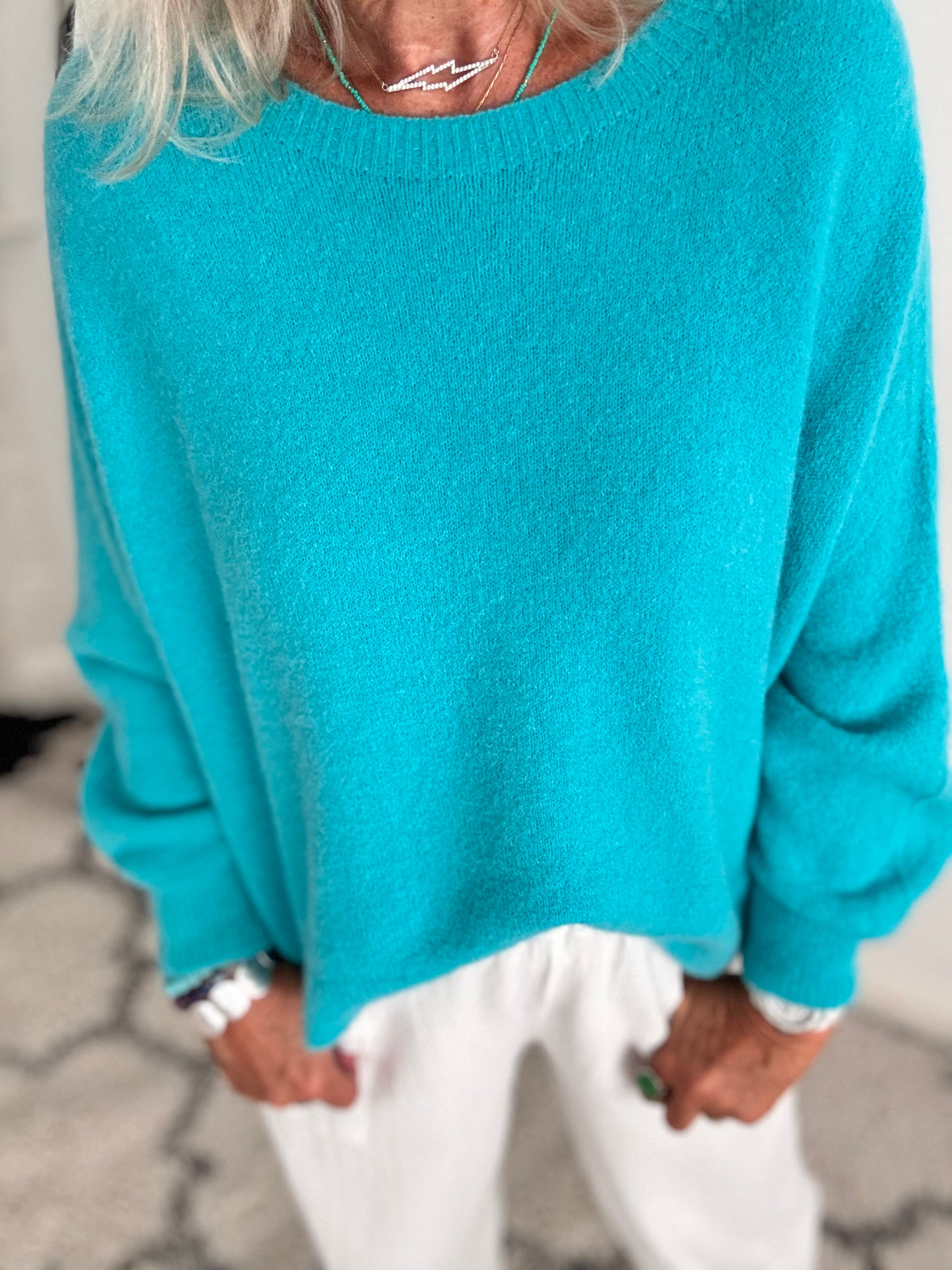 Luxe Slouchy Alpaca Jumper in Teal