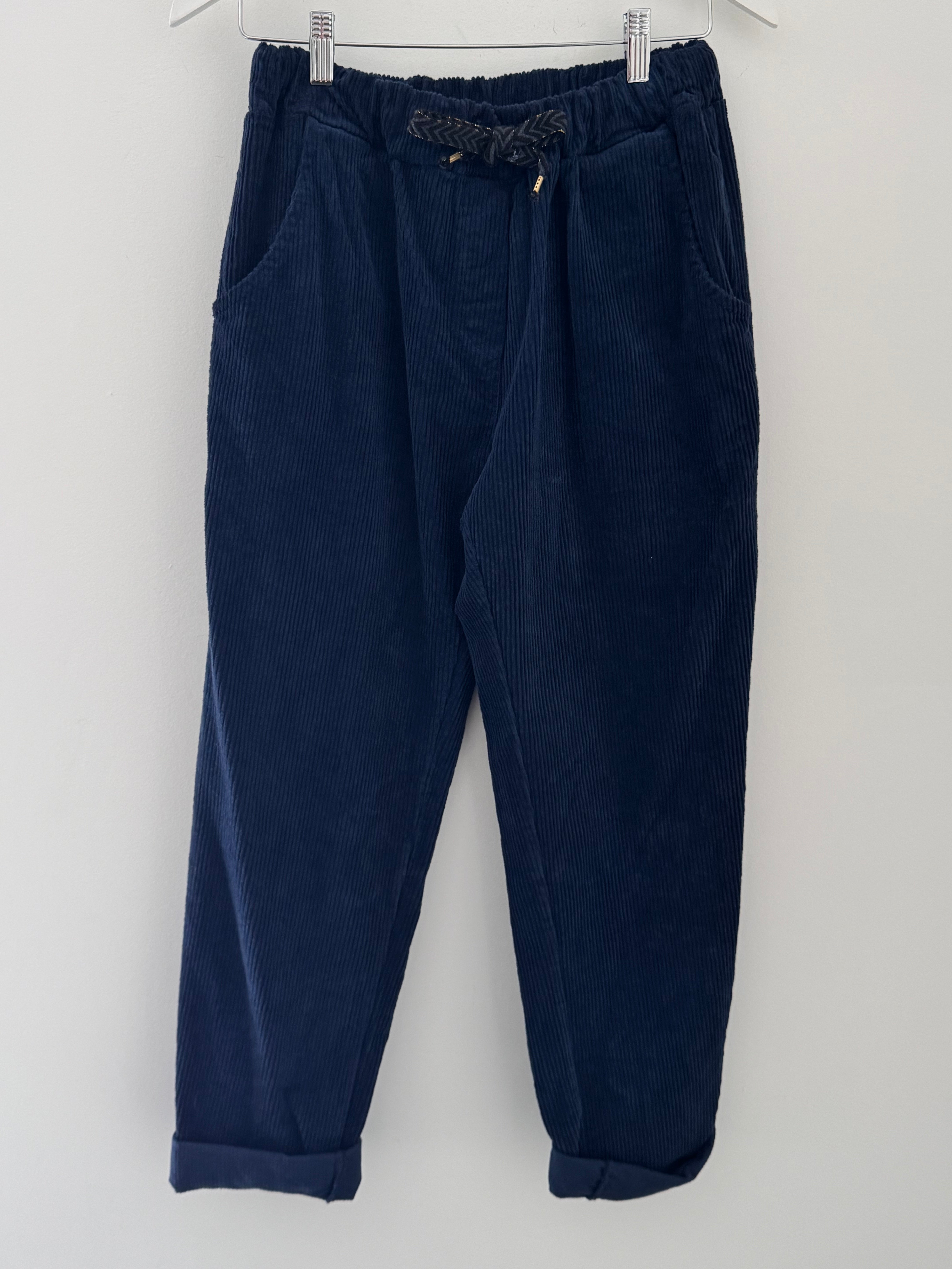 Luxe Cord Joggers in Navy