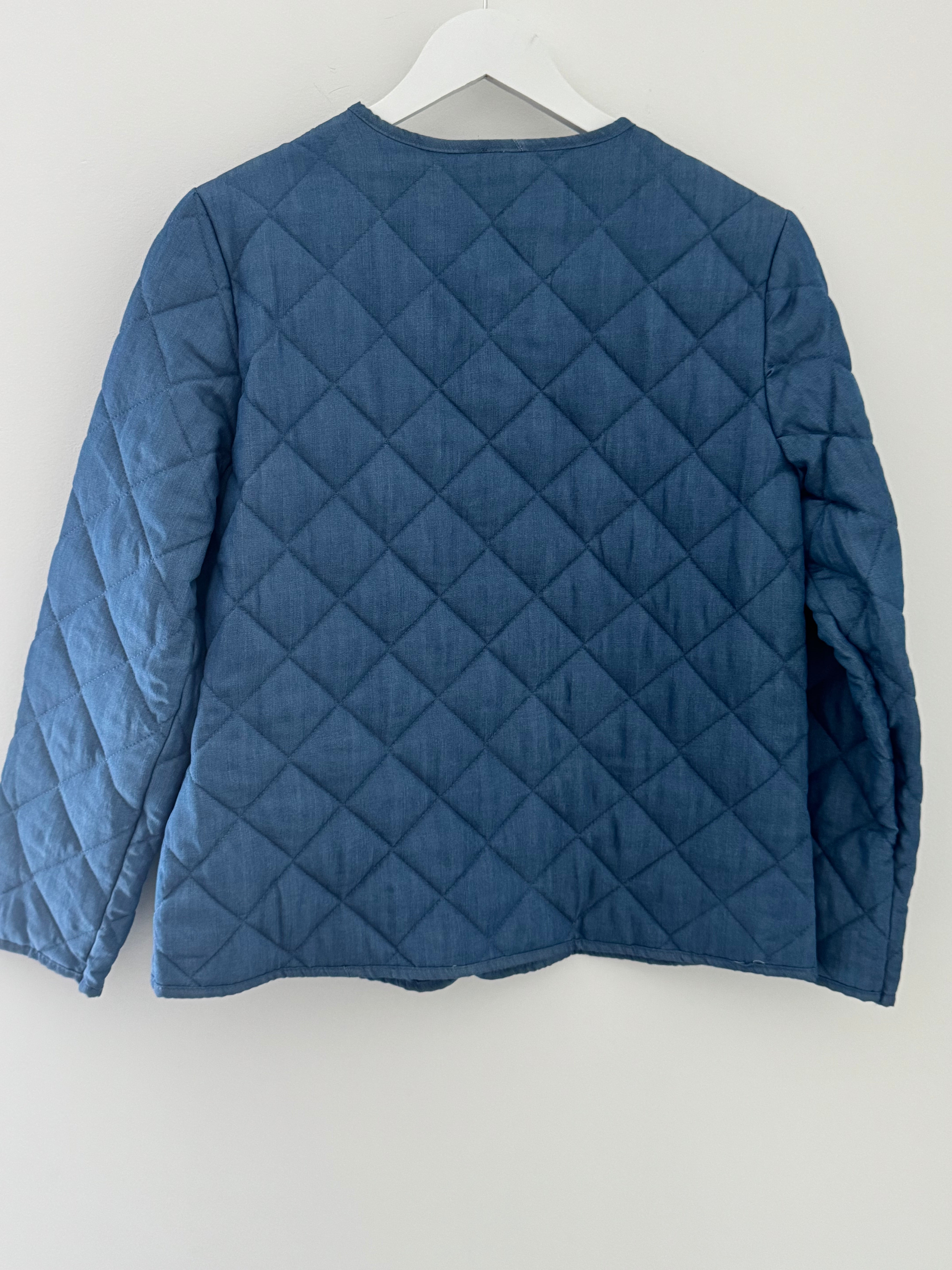 Quilted Jacket in Mid Denim