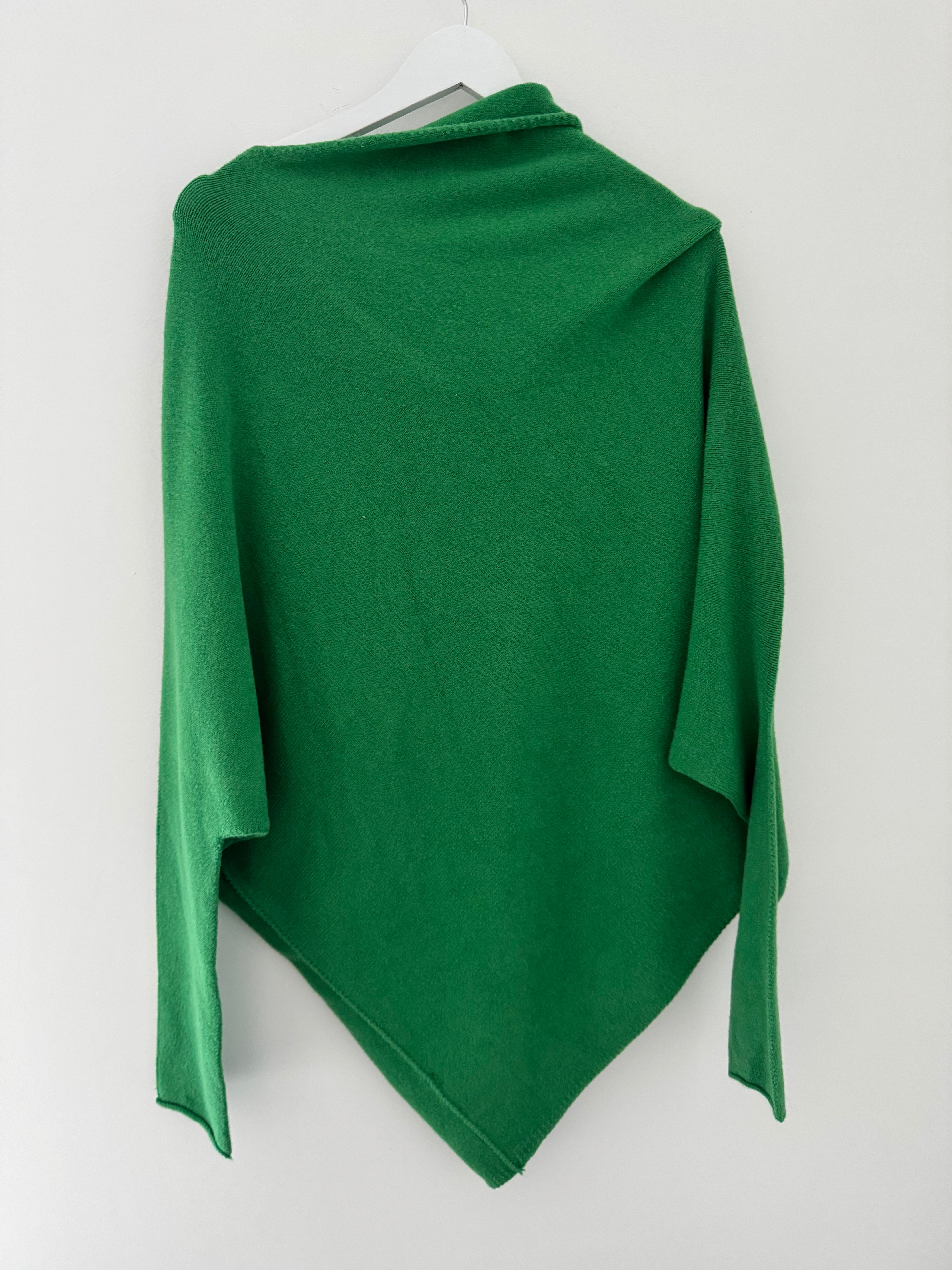 Cowl Neck Asymmetric Jumper in Emerald