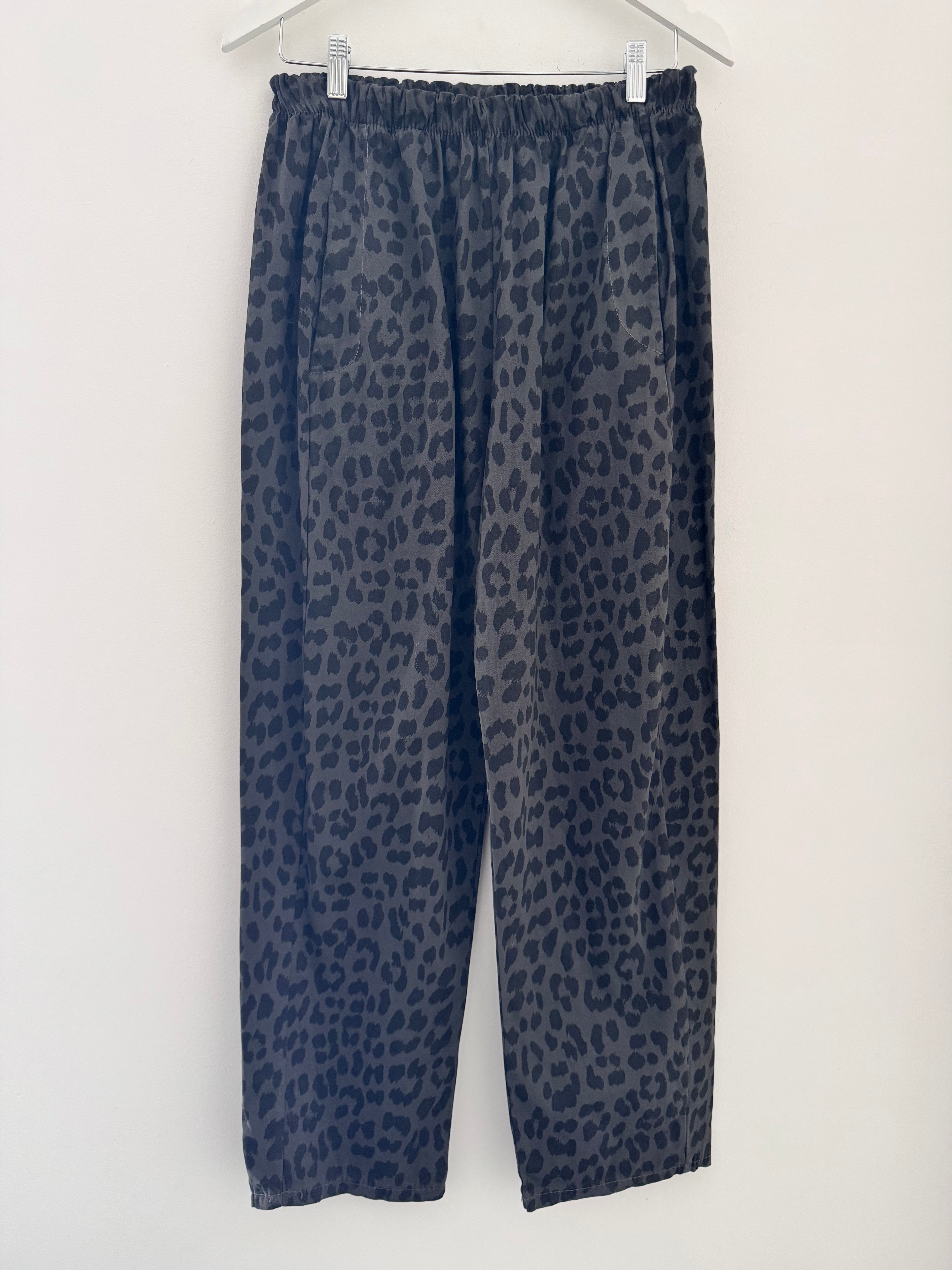 Animal Print Trousers in Charcoal Leopard