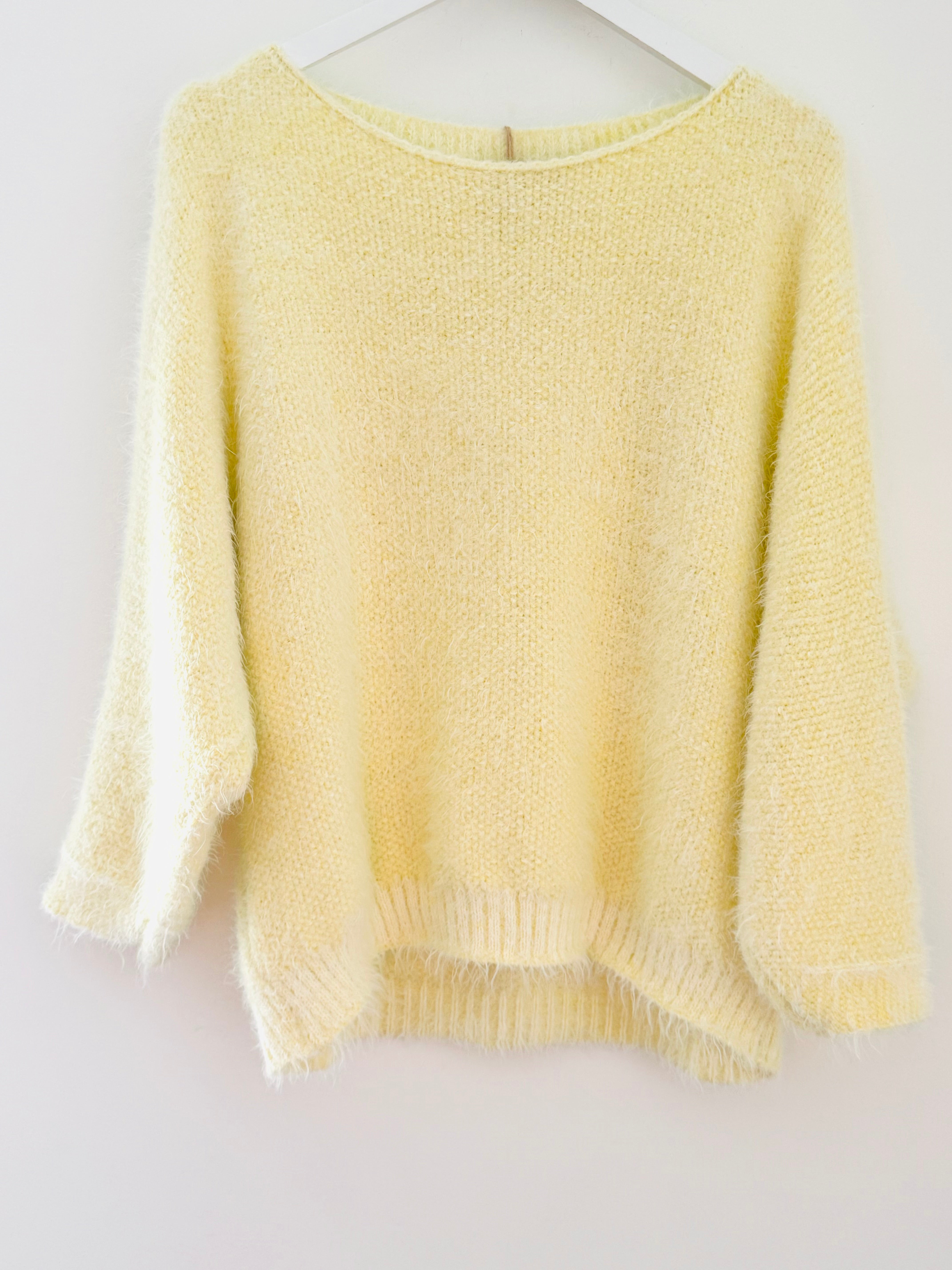 Luxe Fluffy Jumper in Lemon