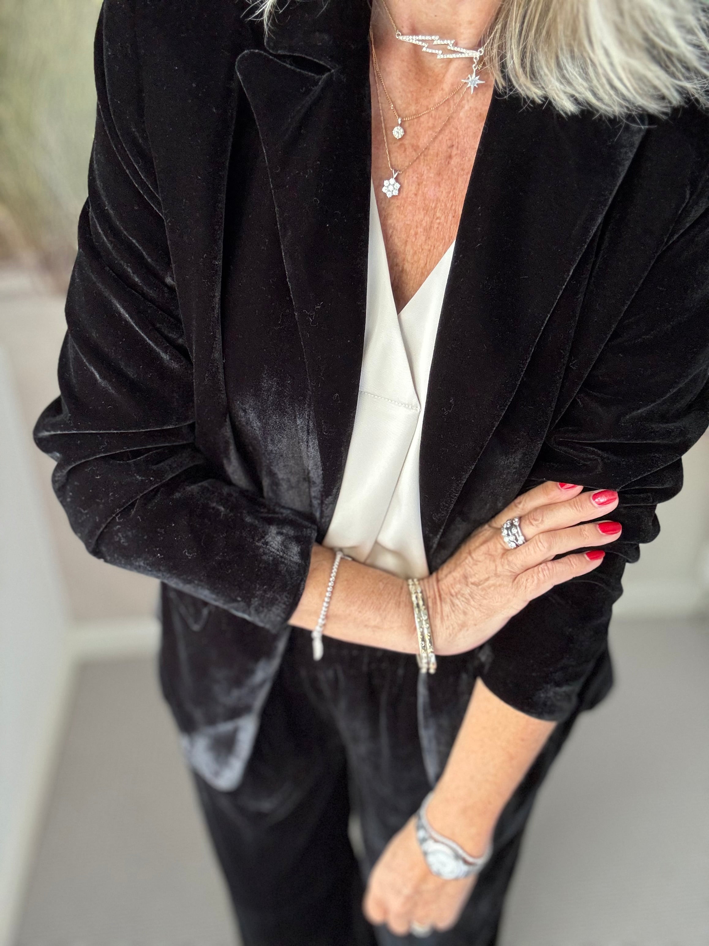 Luxe Velvet Jacket in Black